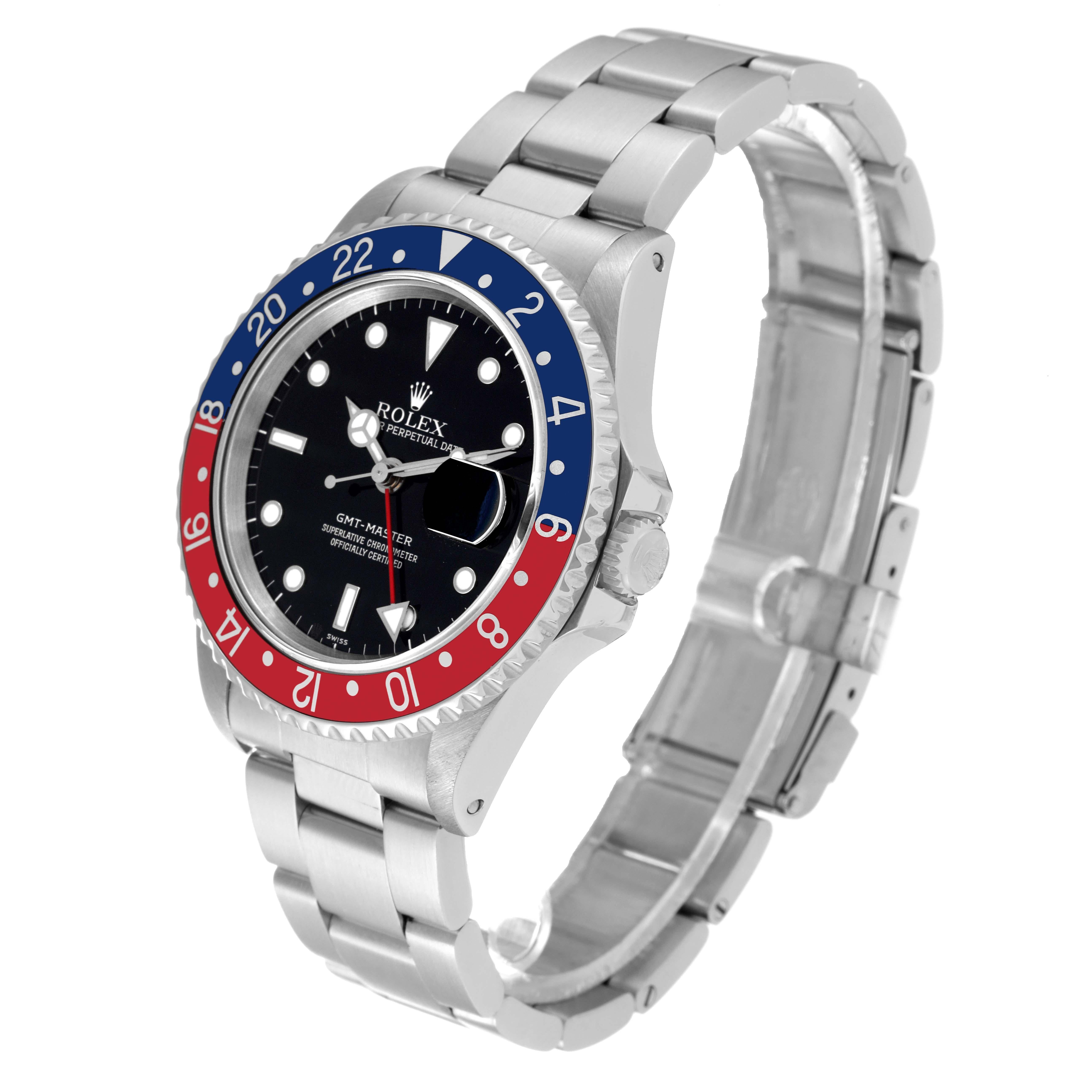 Rolex GMT Master 40mm Blue Red Pepsi Bezel Steel Mens Watch 16700 7