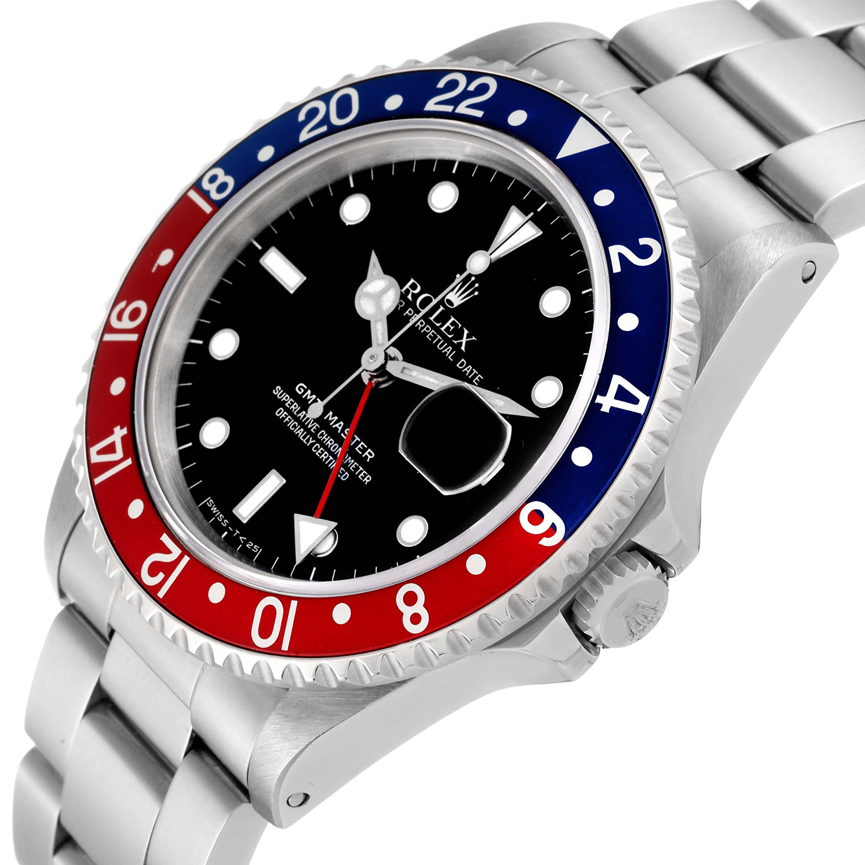 Rolex GMT Master 40mm Blue Red Pepsi Bezel Steel Mens Watch 16700 In Excellent Condition In Atlanta, GA