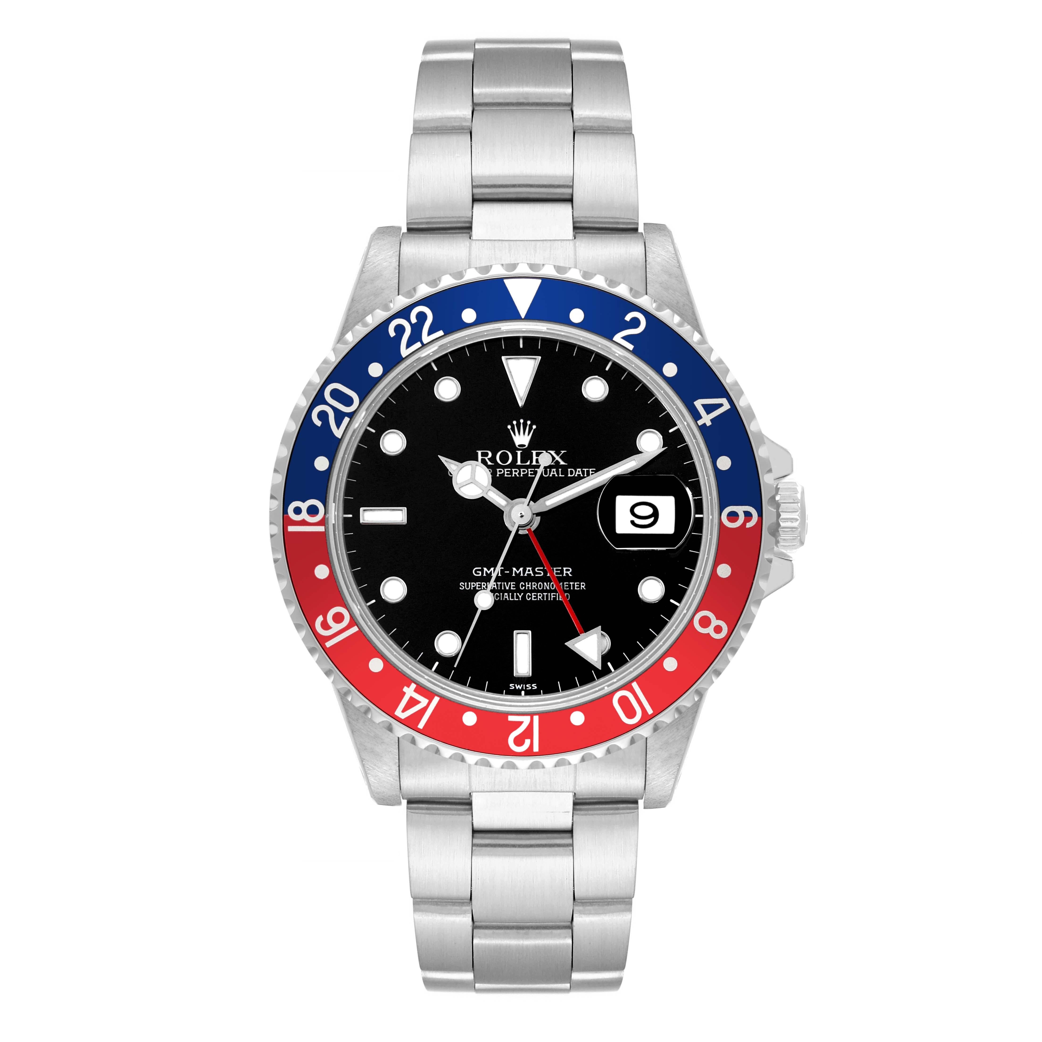  Rolex GMT Master 40 mm avec lunette Pepsi bleue et rouge, montre pour hommes 16700 Pour hommes 