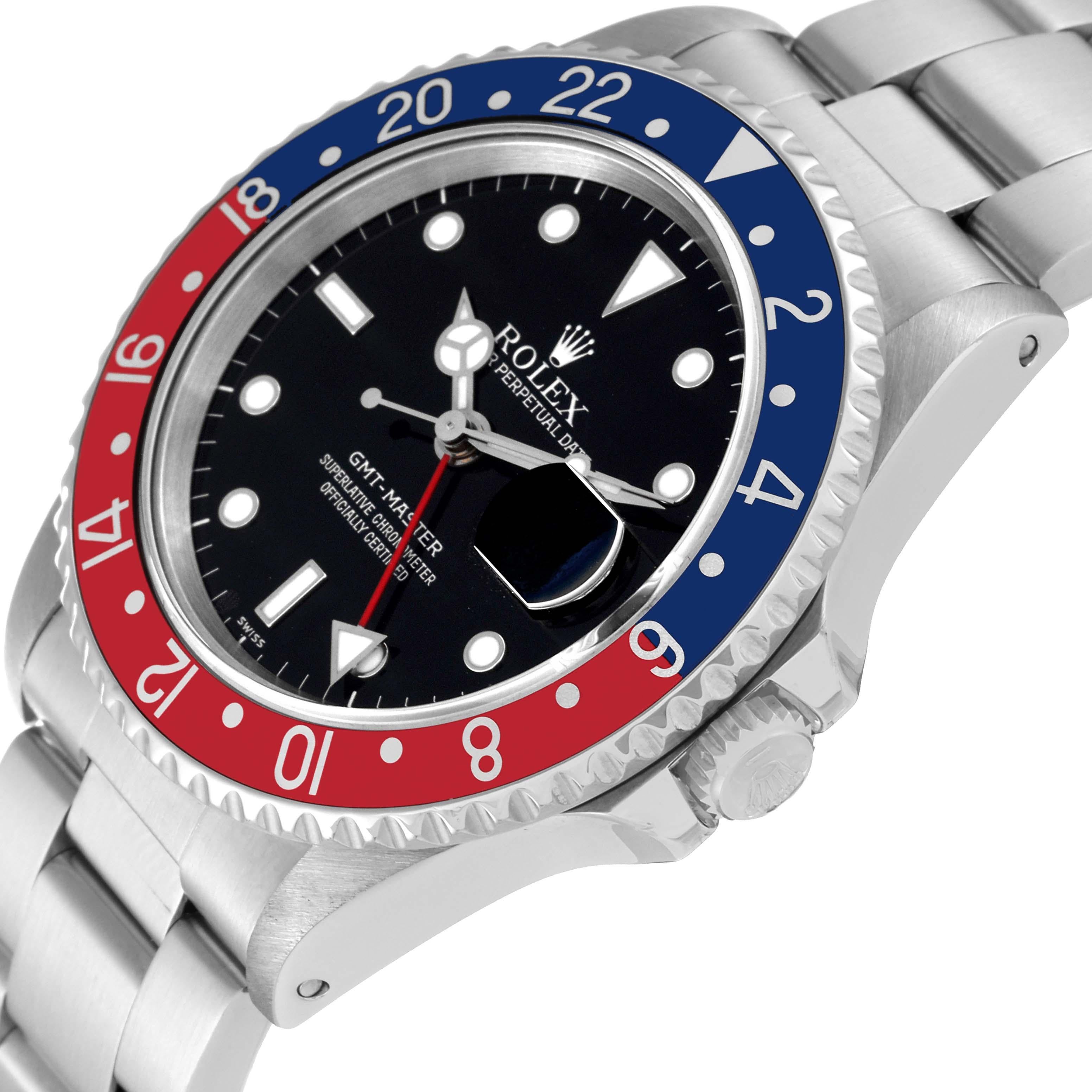 Rolex GMT Master 40mm Blue Red Pepsi Bezel Steel Mens Watch 16700 1