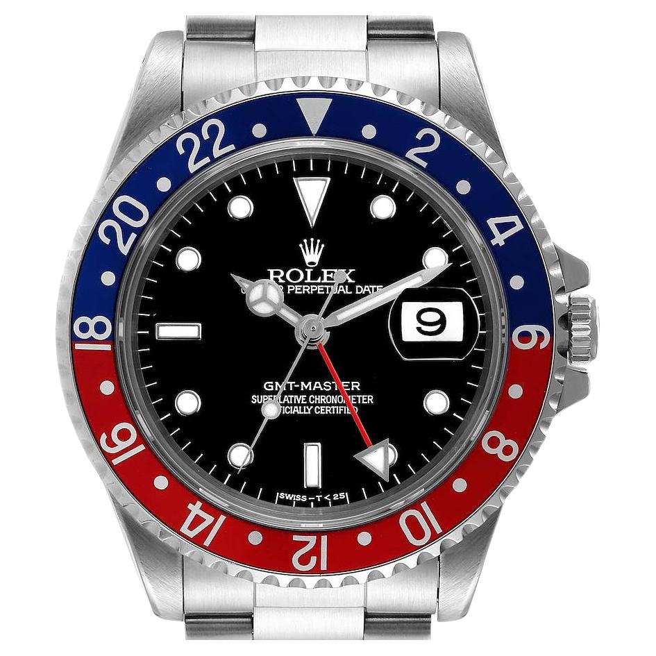 Rolex GMT Master 40mm Blue Red Pepsi Bezel Steel Mens Watch 16700