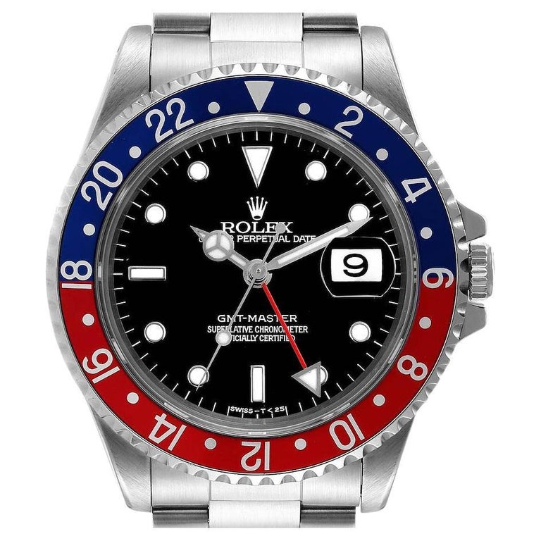 Rolex GMT Master 40mm Blue Red Pepsi Bezel Steel Mens Watch 16700 at  1stDibs | gmt pepsi, magnum pi watch rolex, magnum pi rolex gmt