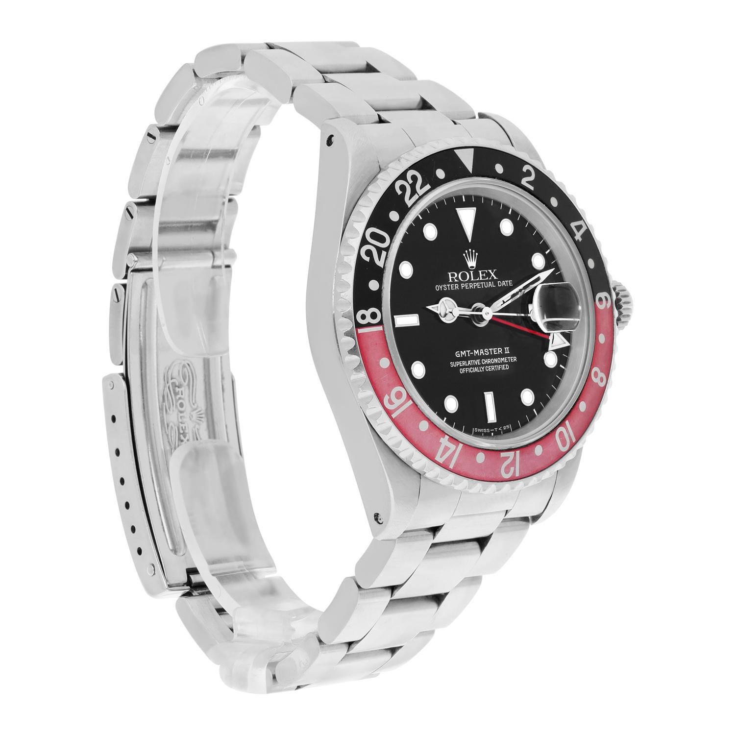 Rolex GMT-Master 40mm COKE Black Stainless Steel Watch Black/Red 16710 Year 1995 1