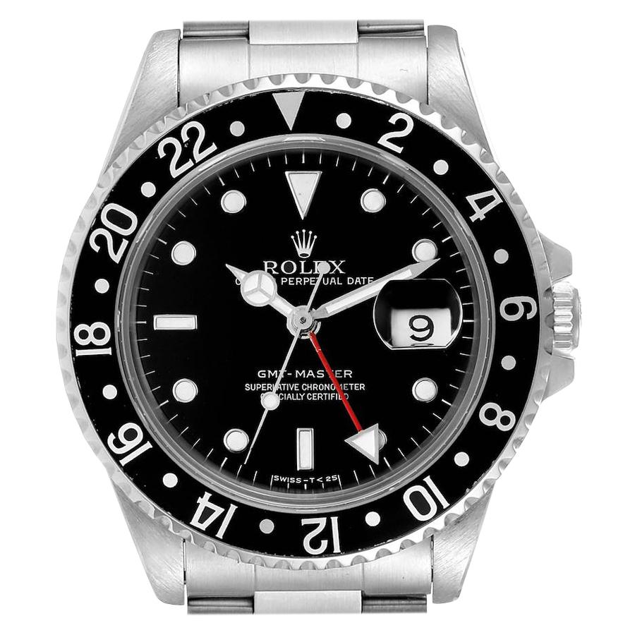 Rolex GMT Master Black Bezel Automatic Steel Men's Watch 16700 For Sale