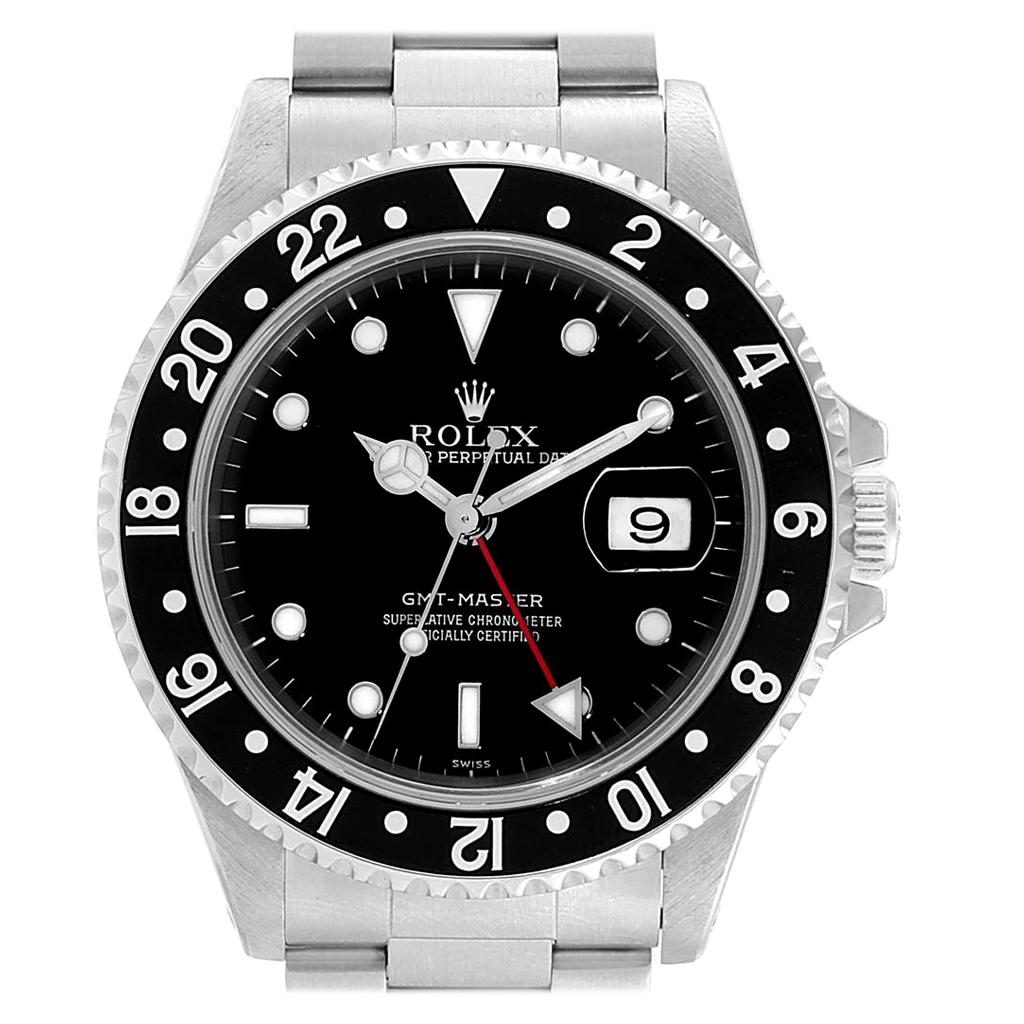 Rolex GMT Master Black Bezel Automatic Steel Men's Watch 16700 For Sale