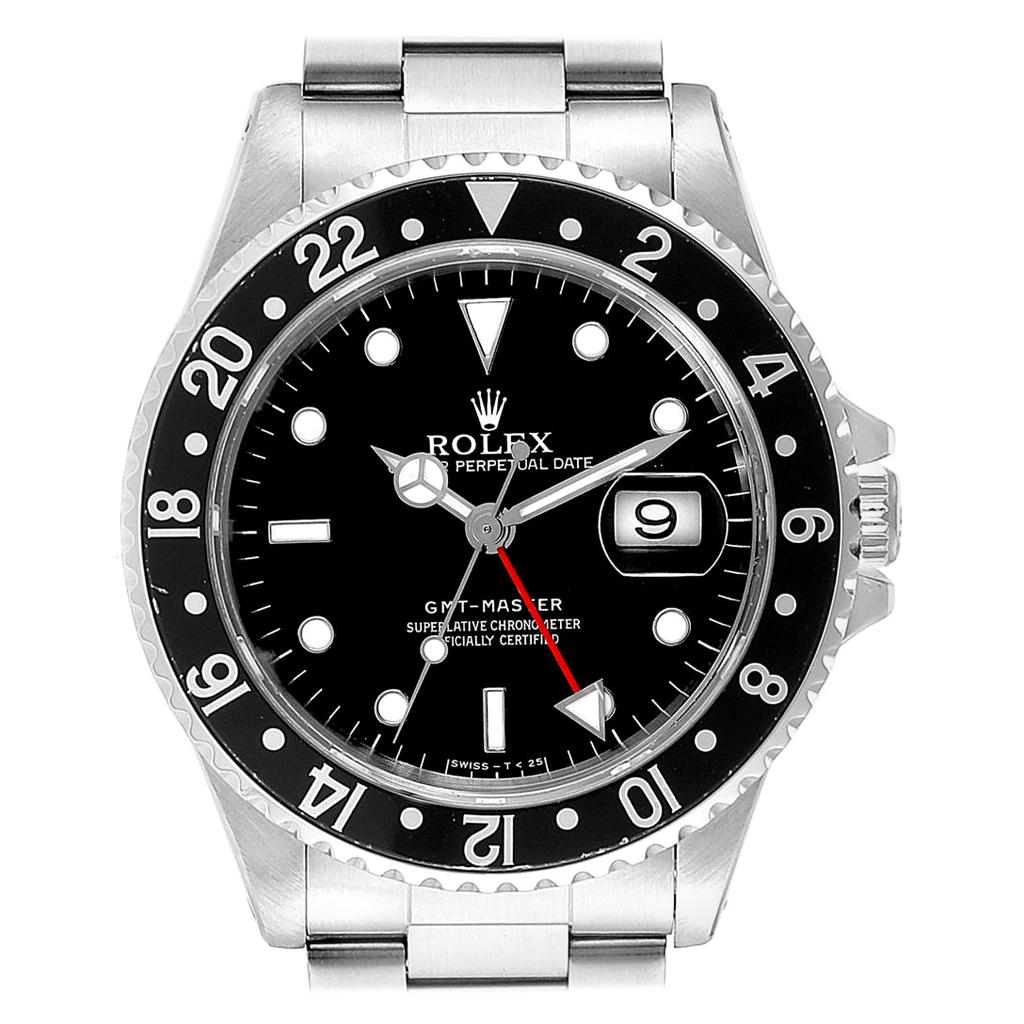 Rolex GMT Master Black Bezel Automatic Steel Men’s Watch 16700 For Sale