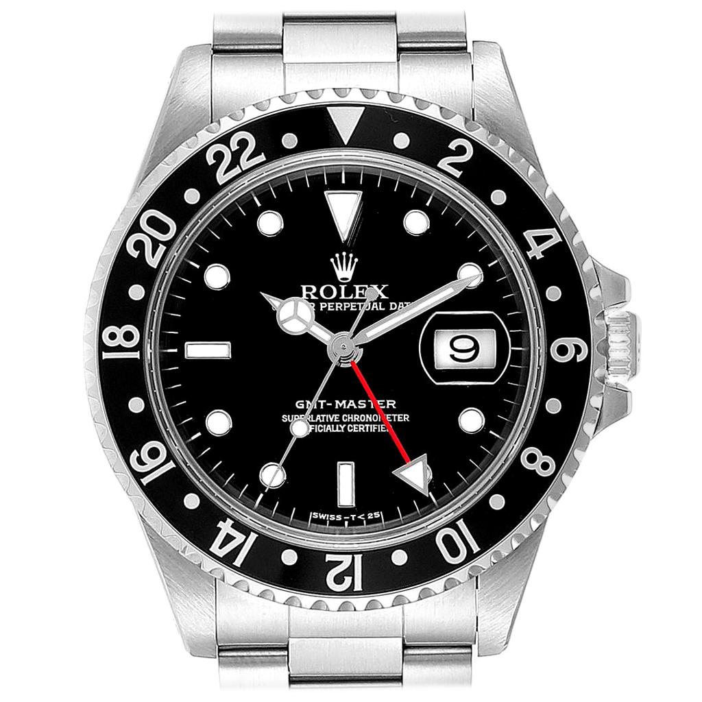 Rolex GMT Master Black Bezel Automatic Steel Men's Watch 16700