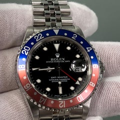 Rolex GMT Master Esfera Negra Pepsi Rojo Azul 16700 Acero Jubilee Band Caja Folleto