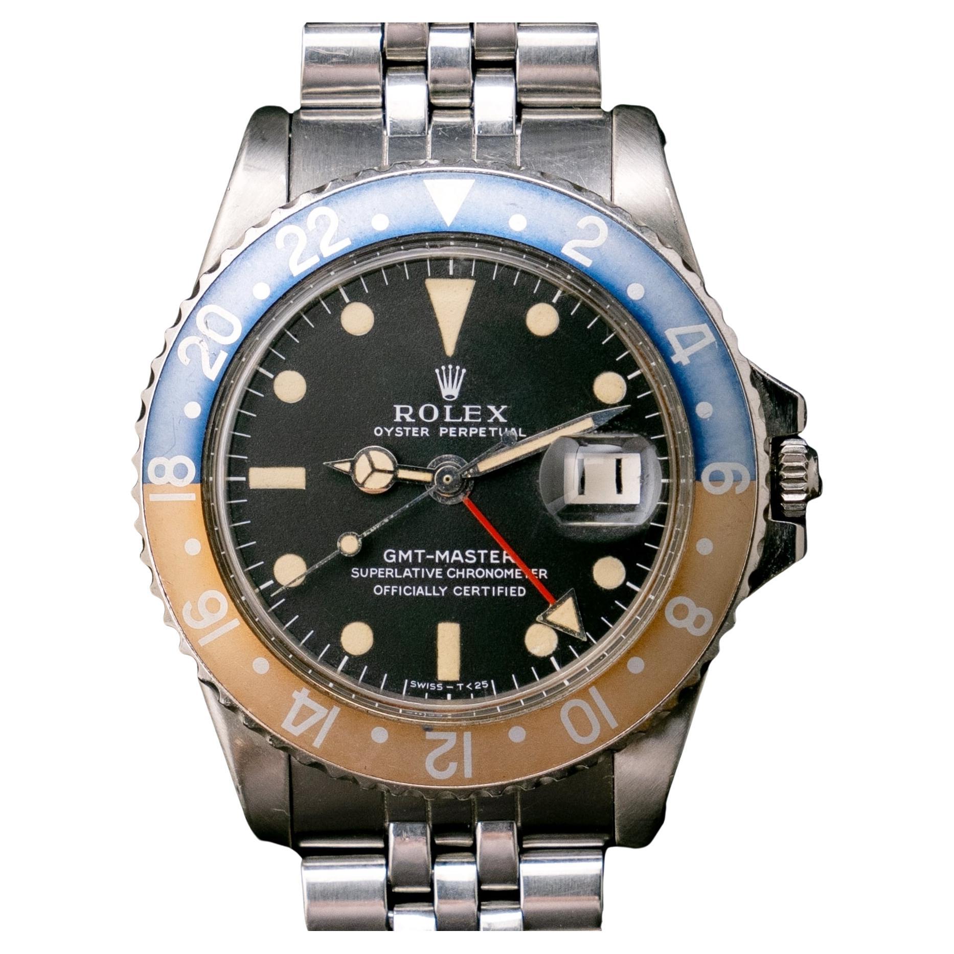 Rolex GMT-Master Pepsi Mattes Zifferblatt 1675 MK I Stahl-Automatikuhr, 1968