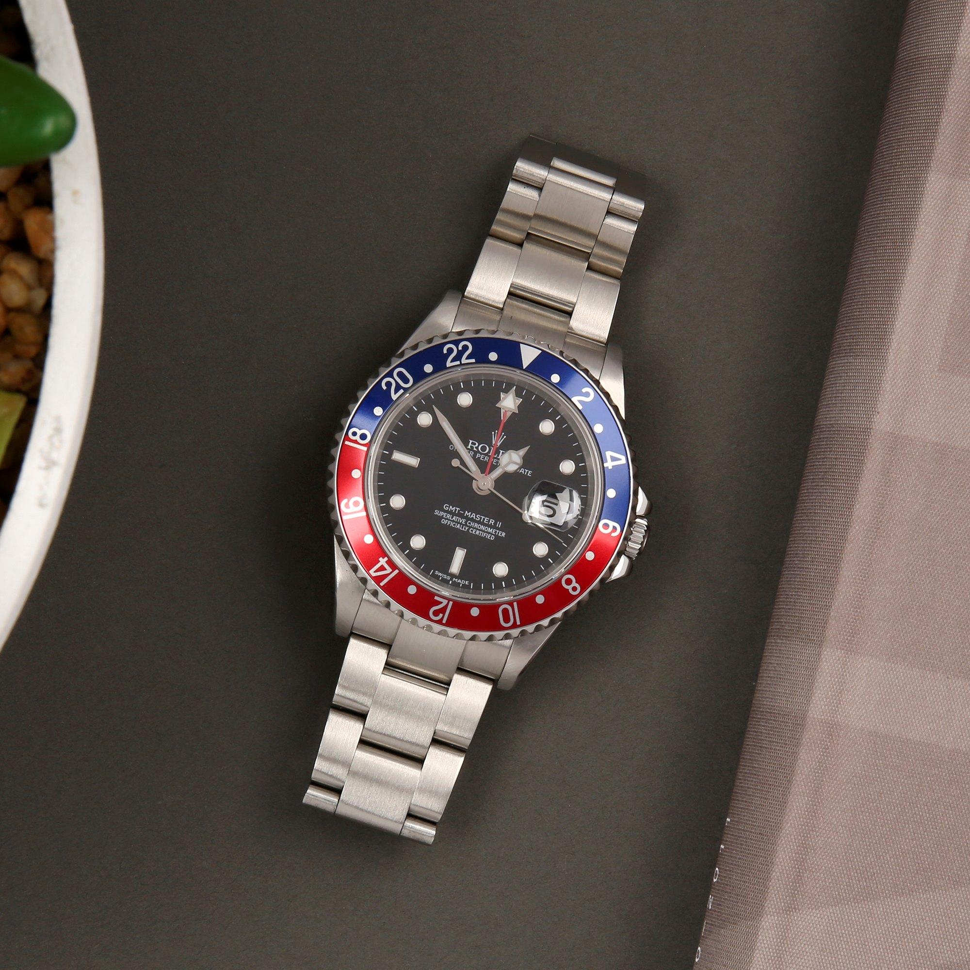 Rolex GMT-Master II 0 16710 Herren Edelstahl Stick Dial' Uhr 8