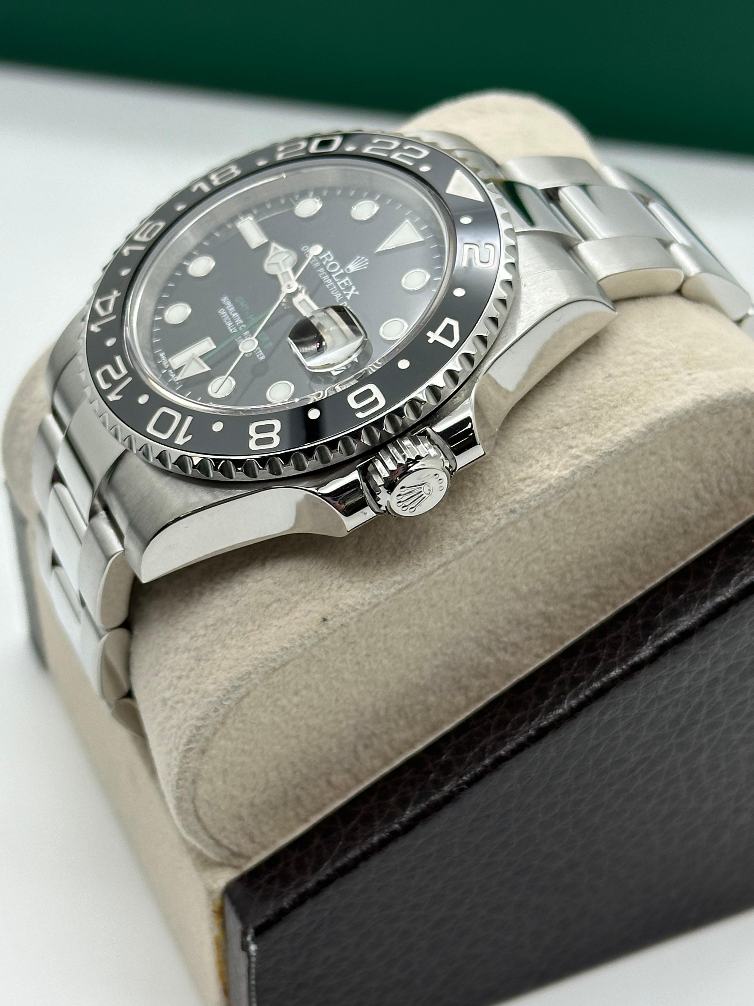 Men's Rolex GMT Master II 116710 116710LN Black Ceramic Stainless Steel Box Paper