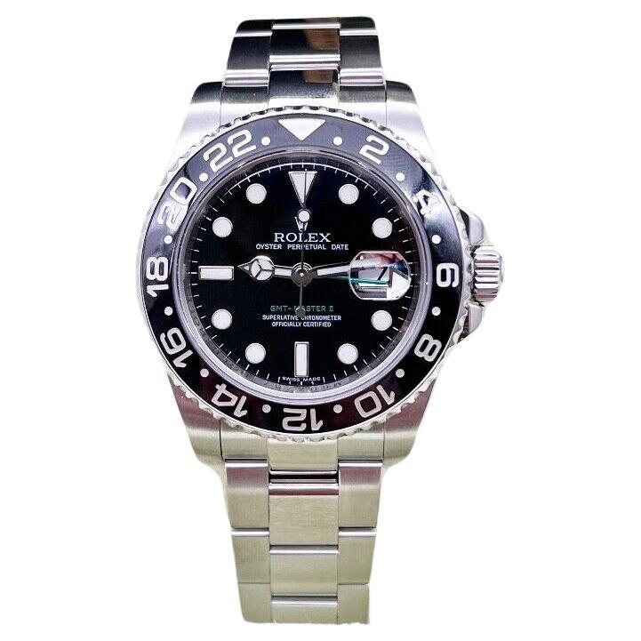 Rolex GMT Master II 116710 Black Ceramic Stainless Steel Box Paper For Sale