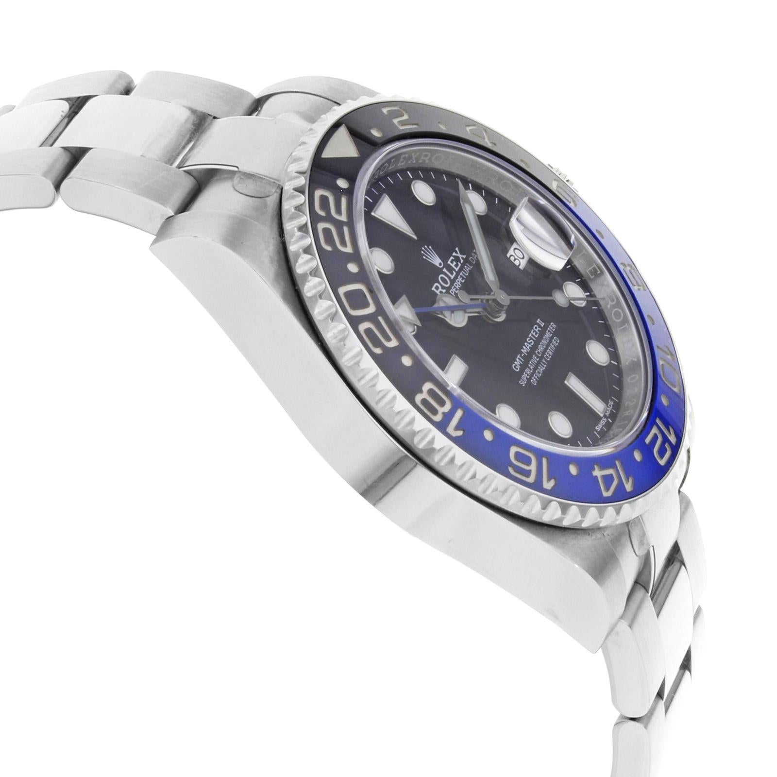 Rolex GMT-Master II 116710BL Batman GMT Steel 2017 Automatic Men's Watch In Excellent Condition In New York, NY