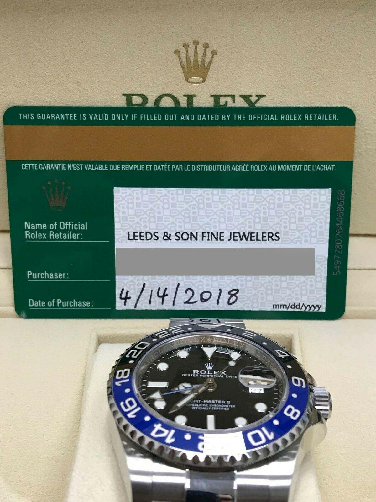 Rolex GMT Master II 116710BLNR Batman Black and Blue Stainless Box Papers, 2018 5