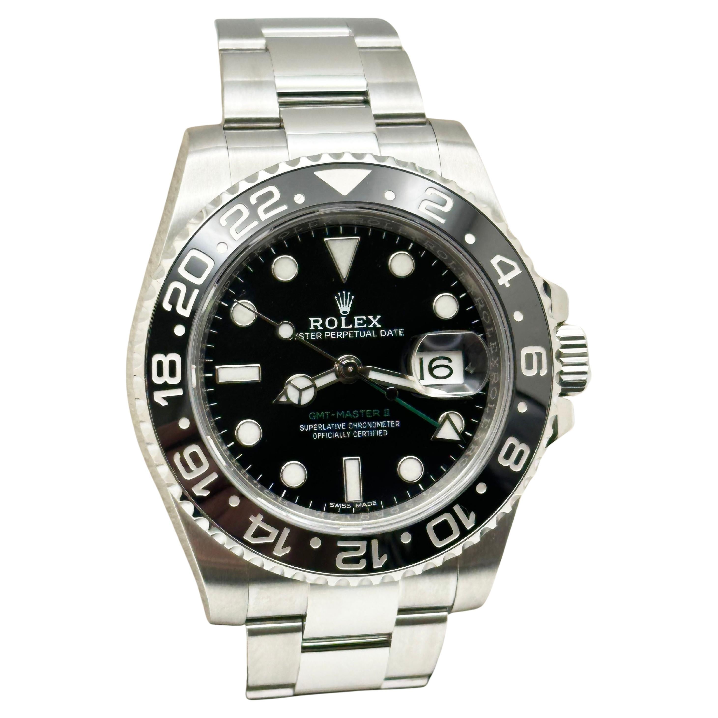 Rolex GMT Master II 116710LN 40mm Black Ceramic Stainless Steel Box Booklet