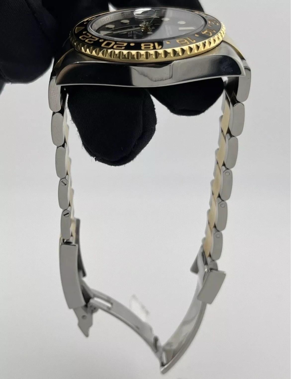 Rolex GMT-Master II 116713 Black Ceramic Two-Tone 18K Yellow Gold Stainless 40mm For Sale 12