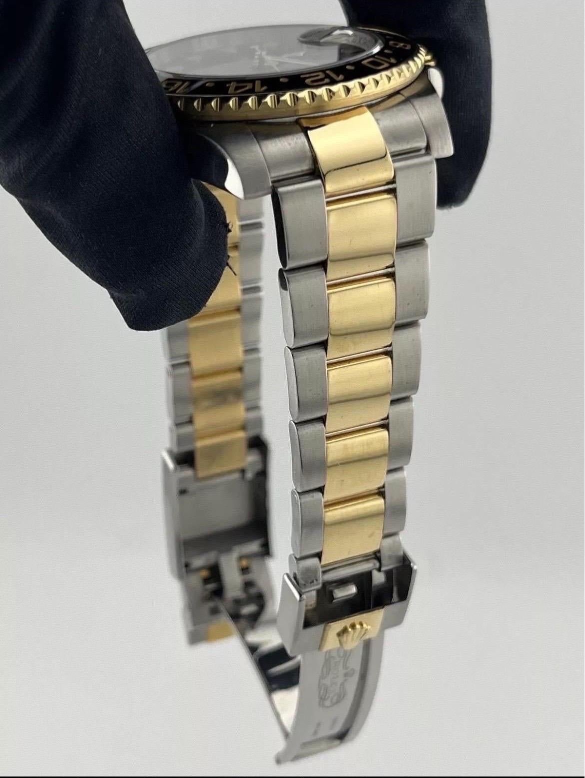 Rolex GMT-Master II 116713 Black Ceramic Two-Tone 18K Yellow Gold Stainless 40mm For Sale 15