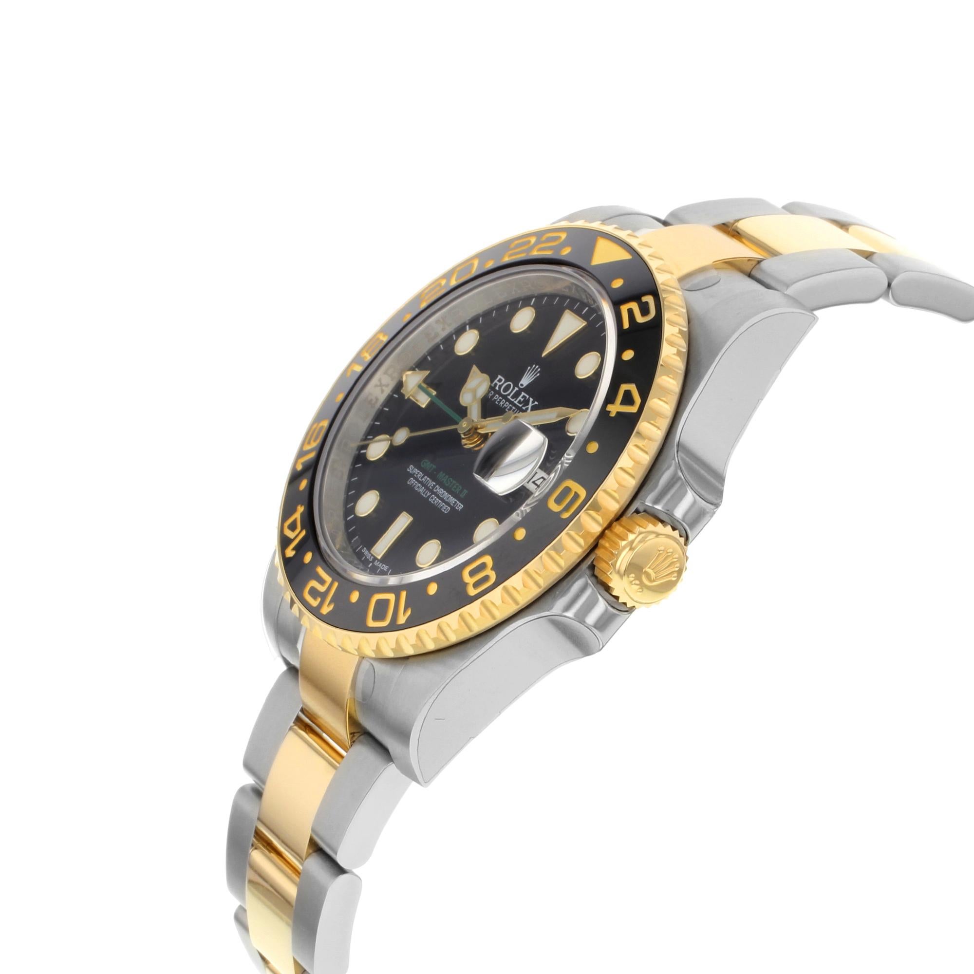 Rolex GMT-Master II 116713LN Steel and 18 Karat Gold Automatic Men's Watch In New Condition In New York, NY