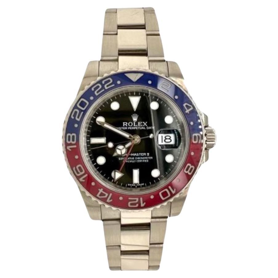 Rolex GMT- Master II 116719BLRO "Pepsi” 18k White Gold Watch For Sale