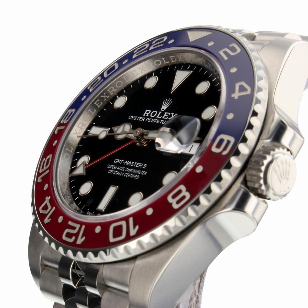 Rolex GMT Master II 126710, Black Dial, Certified and Warranty In Excellent Condition In Miami, FL