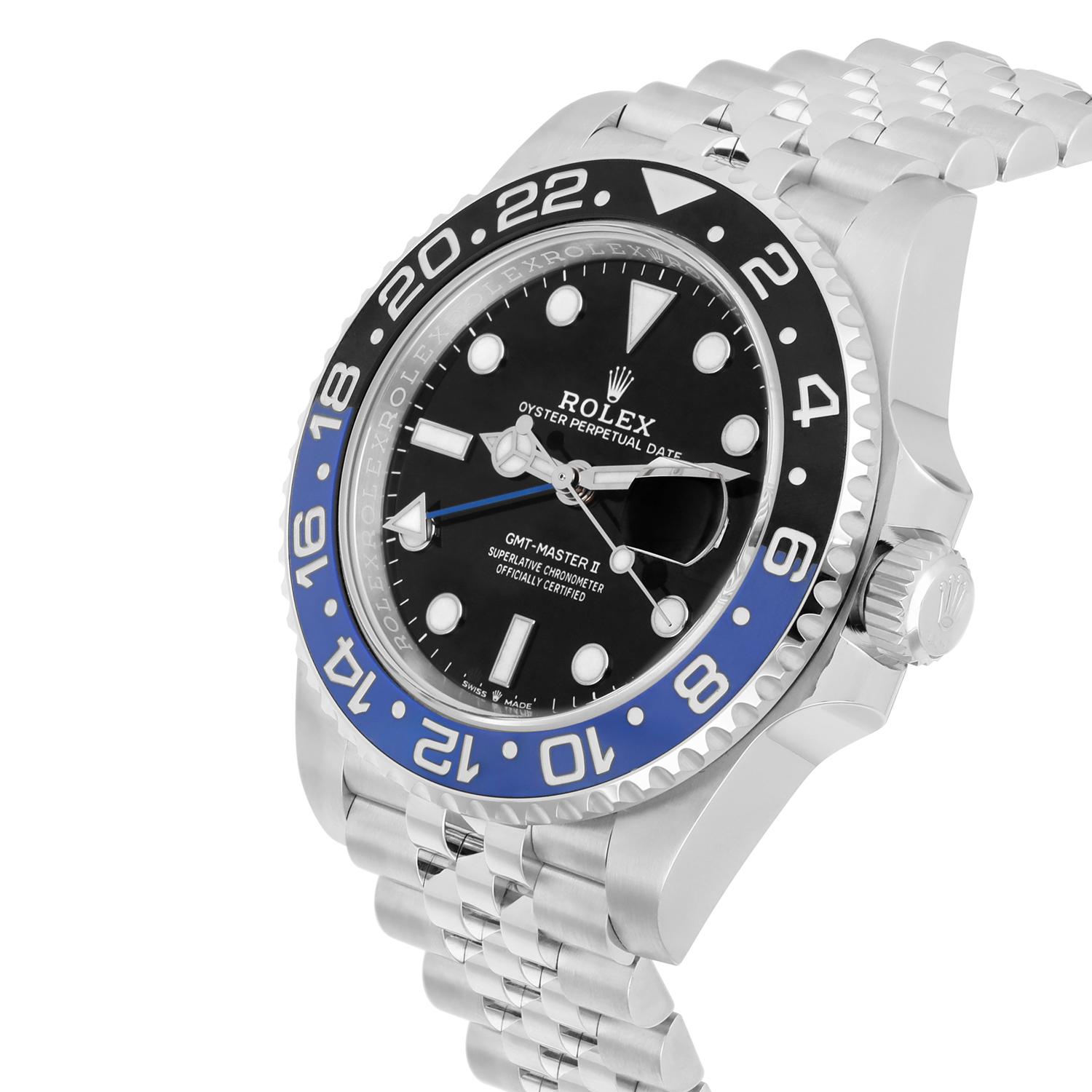 Modern Rolex GMT Master II 126710BLNR 40mm Stainless Steel Batgirl Box Papers New 2023 For Sale
