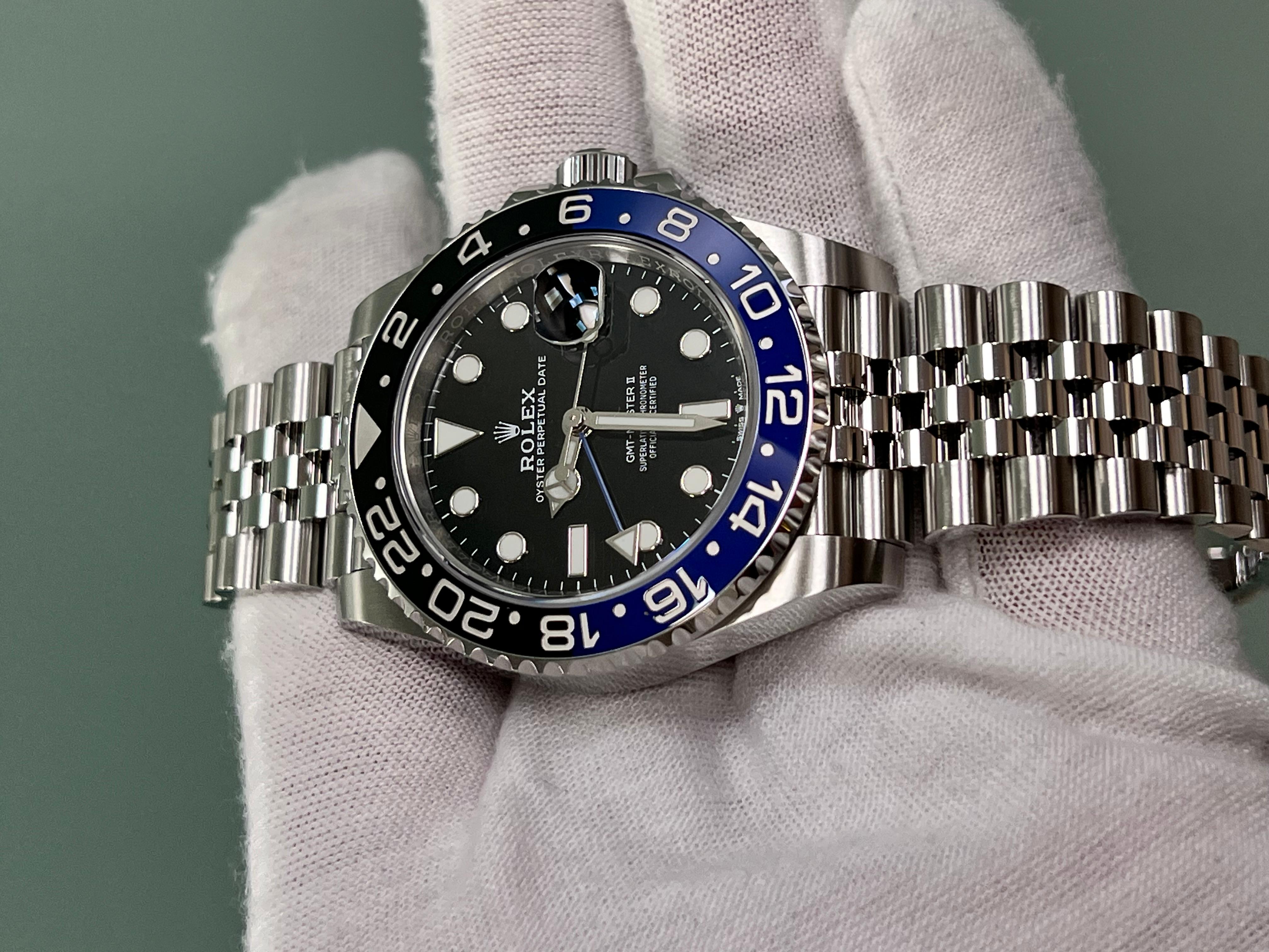 Men's Rolex GMT Master II 126710BLNR Batgirl Jubilee Black Blue Steel Box Paper 2021