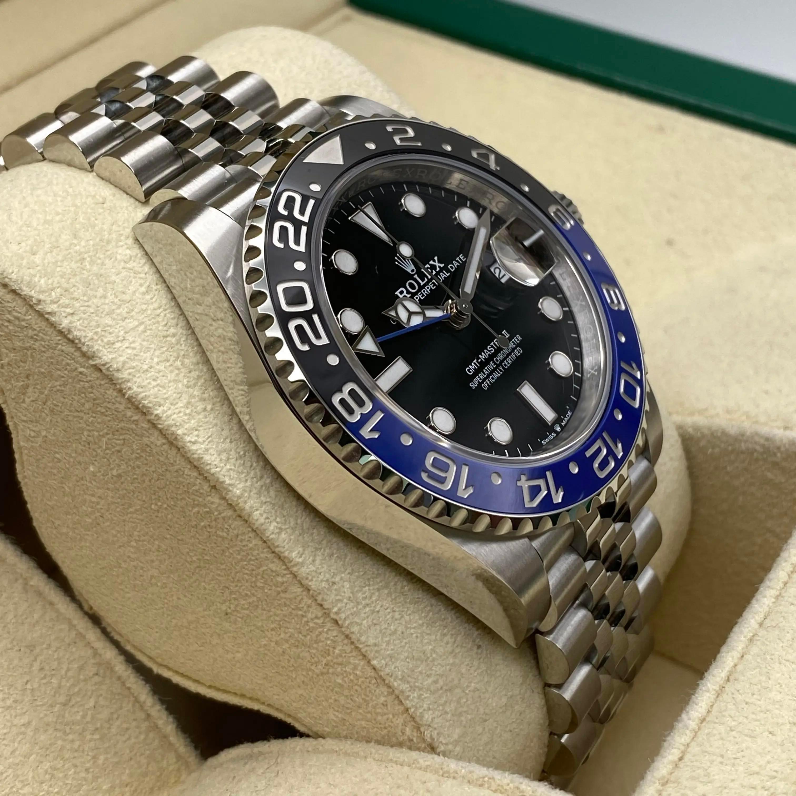De los hombres Rolex GMT-Master II 126710BLNR Batgirl Acero Esfera Negra Reloj Caballero B&P en venta
