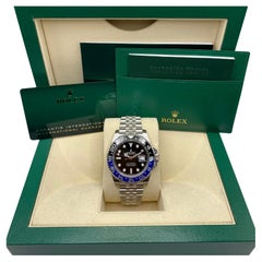 Rolex GMT-Master II 126710BLNR Batgirl Stahl Schwarzes Zifferblatt Herrenuhr B&P