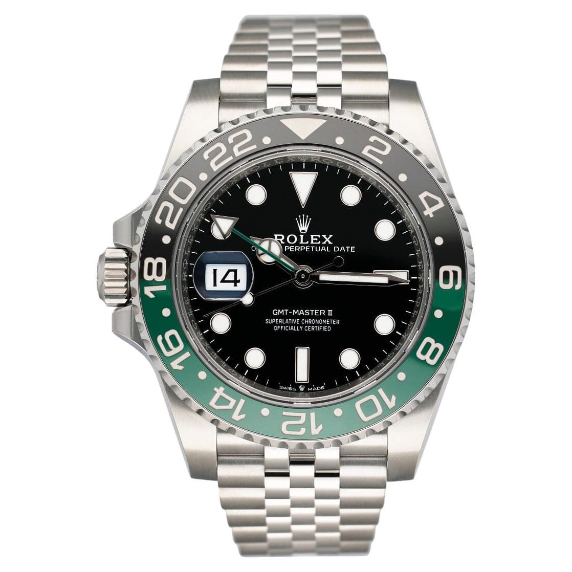 Rolex GMT-Master II 126720VTNR "Sprite" Schwarzes Zifferblatt Herrenuhr Box Papiere im Angebot