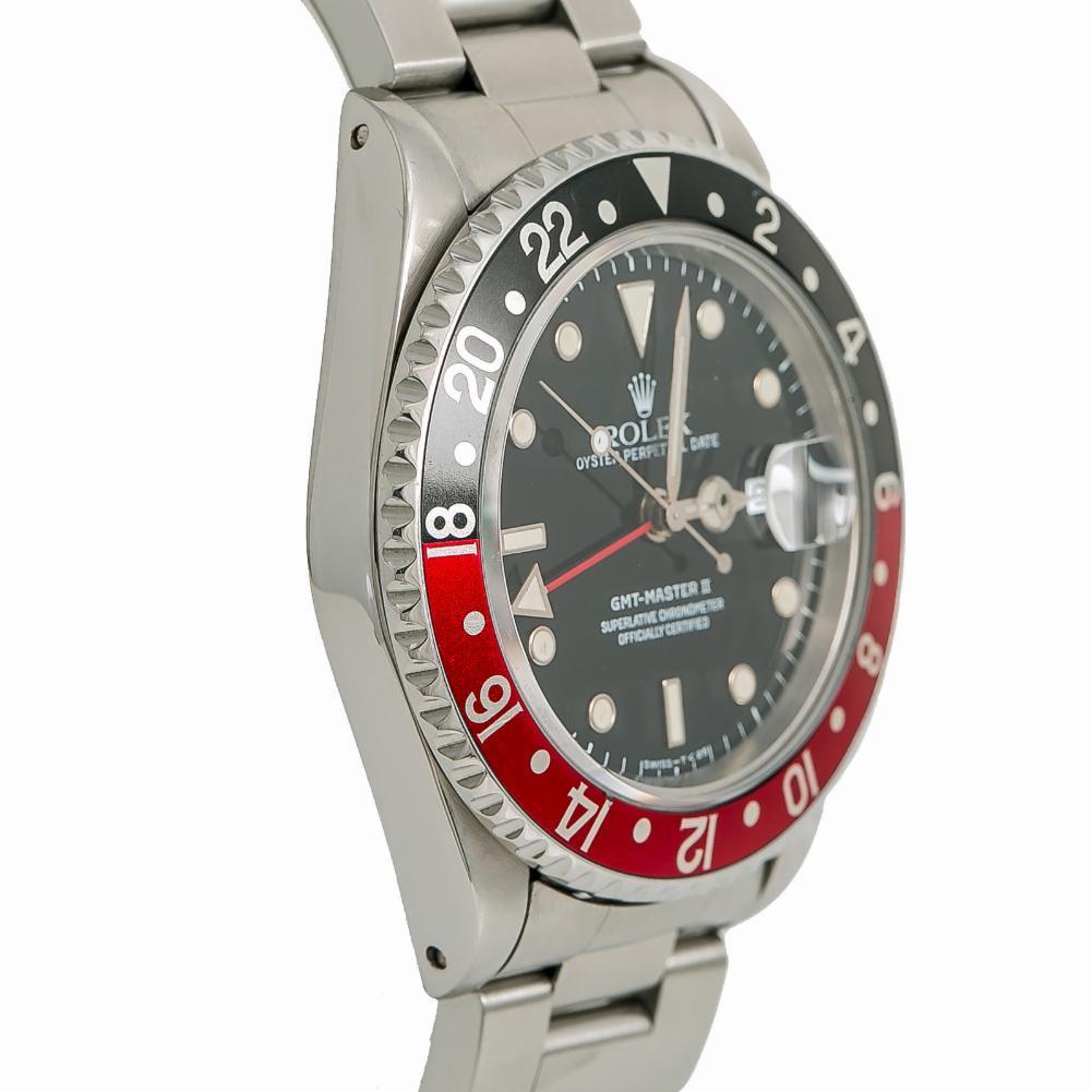 Rolex GMT Master II 16710, Black Dial, Certified and Warranty In Good Condition In Miami, FL