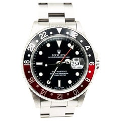 Vintage Rolex GMT Master II 16710 Black and Red COKE Bezel Stainless Steel Box Papers