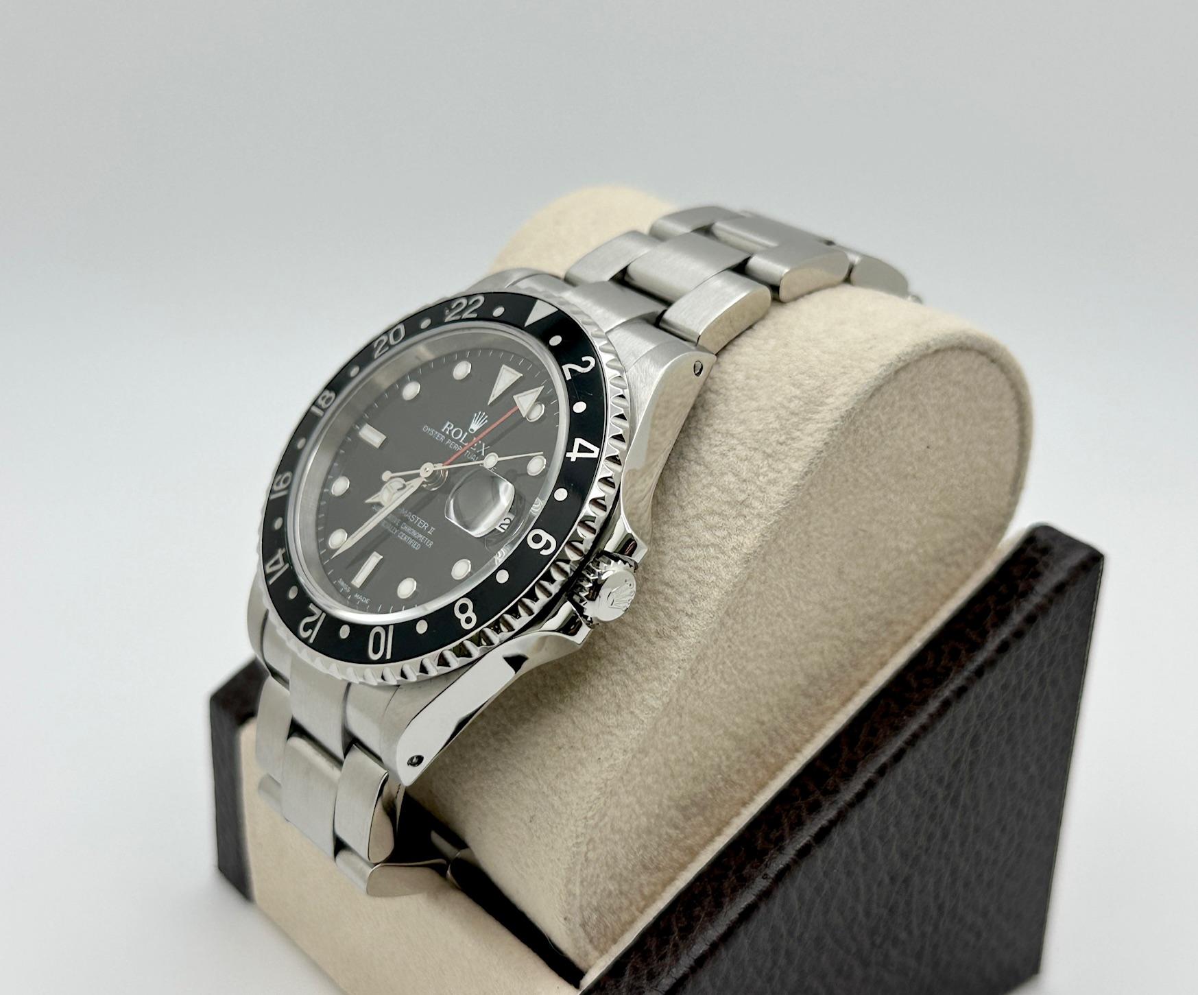 Rolex GMT-Master II 16710 Black Stainless Steel Box Paper 40mm 2003 For Sale 1