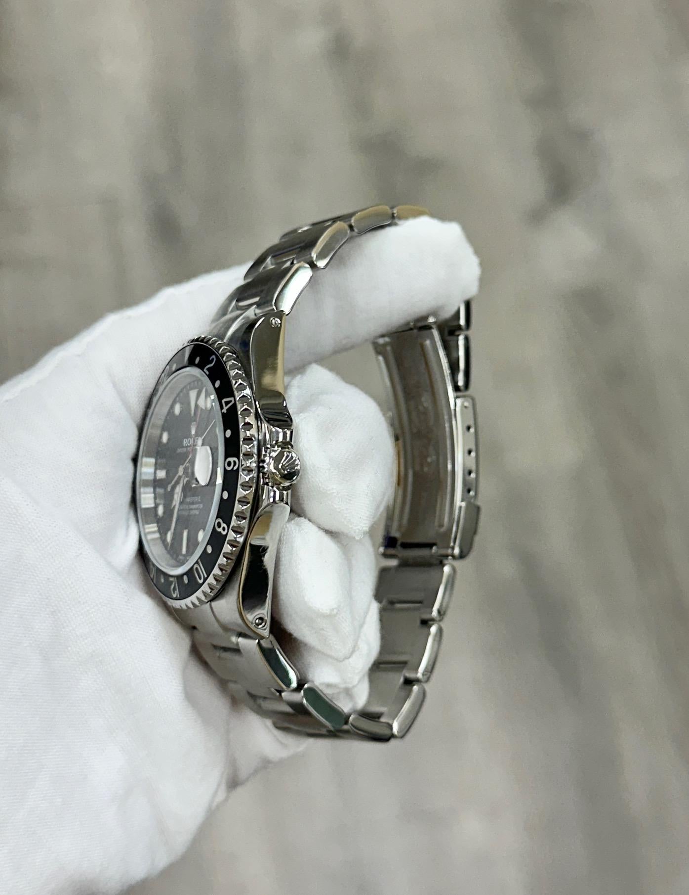 Rolex GMT-Master II 16710 Black Stainless Steel Box Paper 40mm 2003 For Sale 4