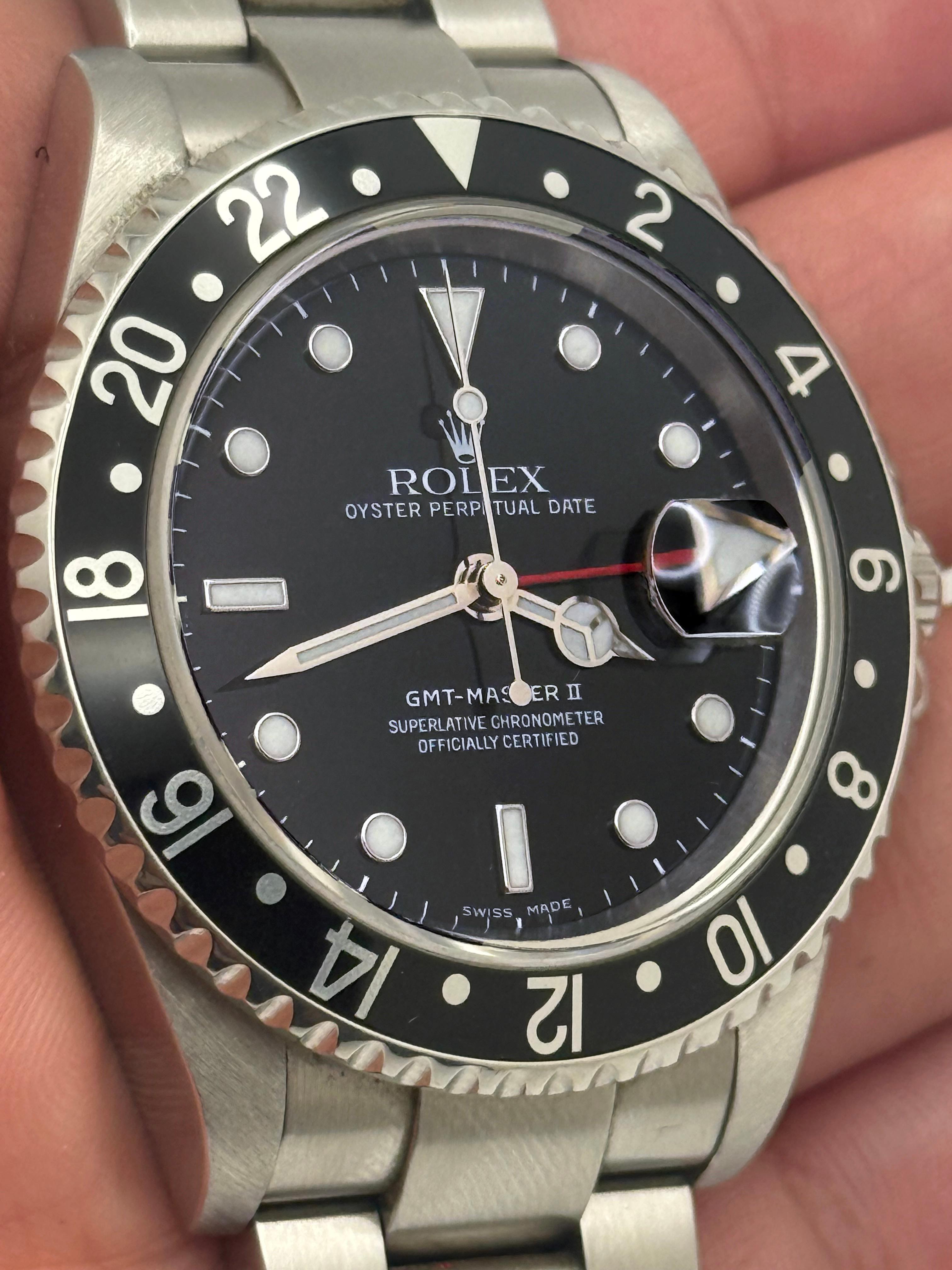 Rolex GMT-Master II 16710 Black Stainless Steel Box Paper 40mm 2006 For Sale 7