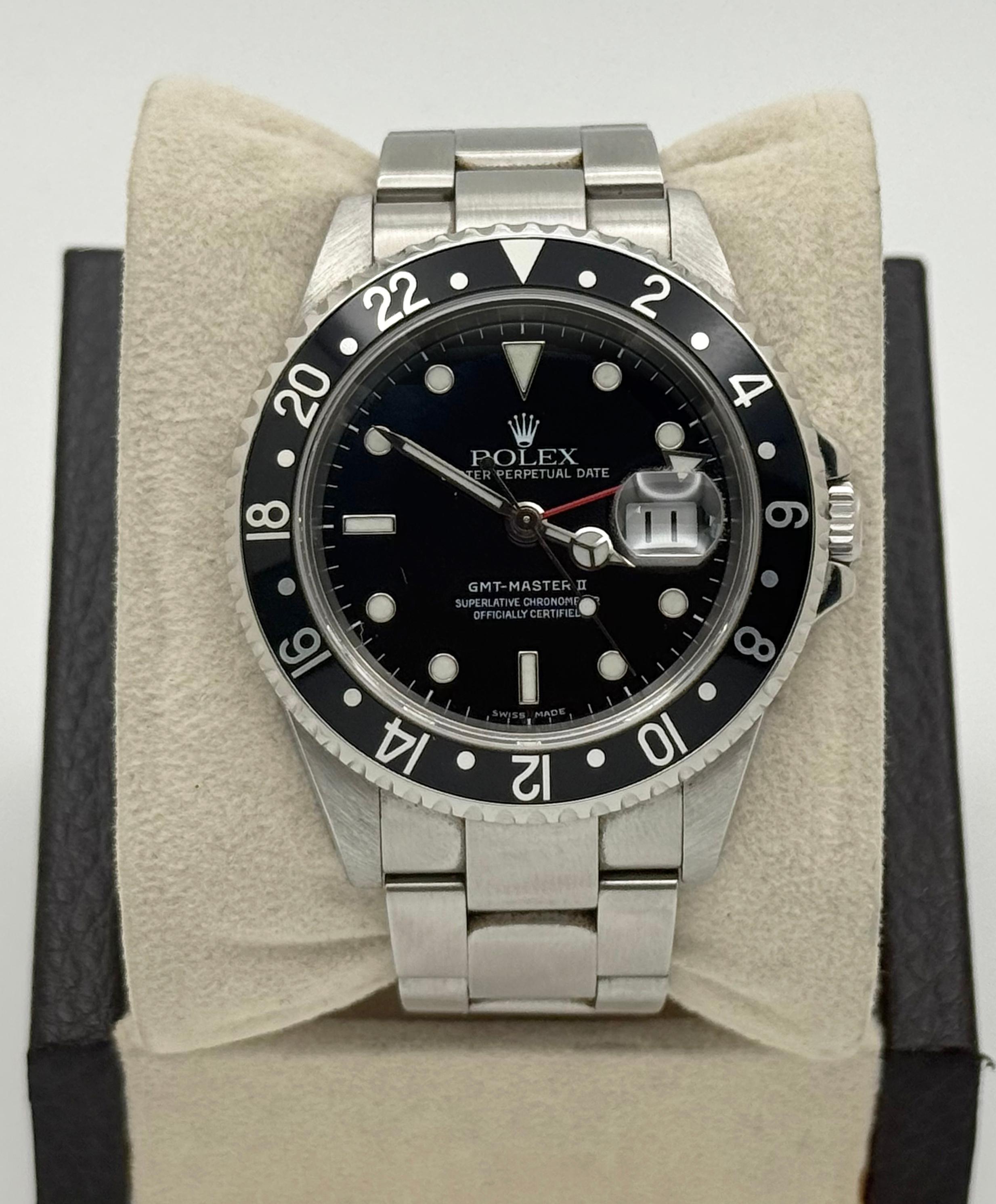Rolex GMT-Master II 16710 Black Stainless Steel Box Paper 40mm 2006 For Sale 1