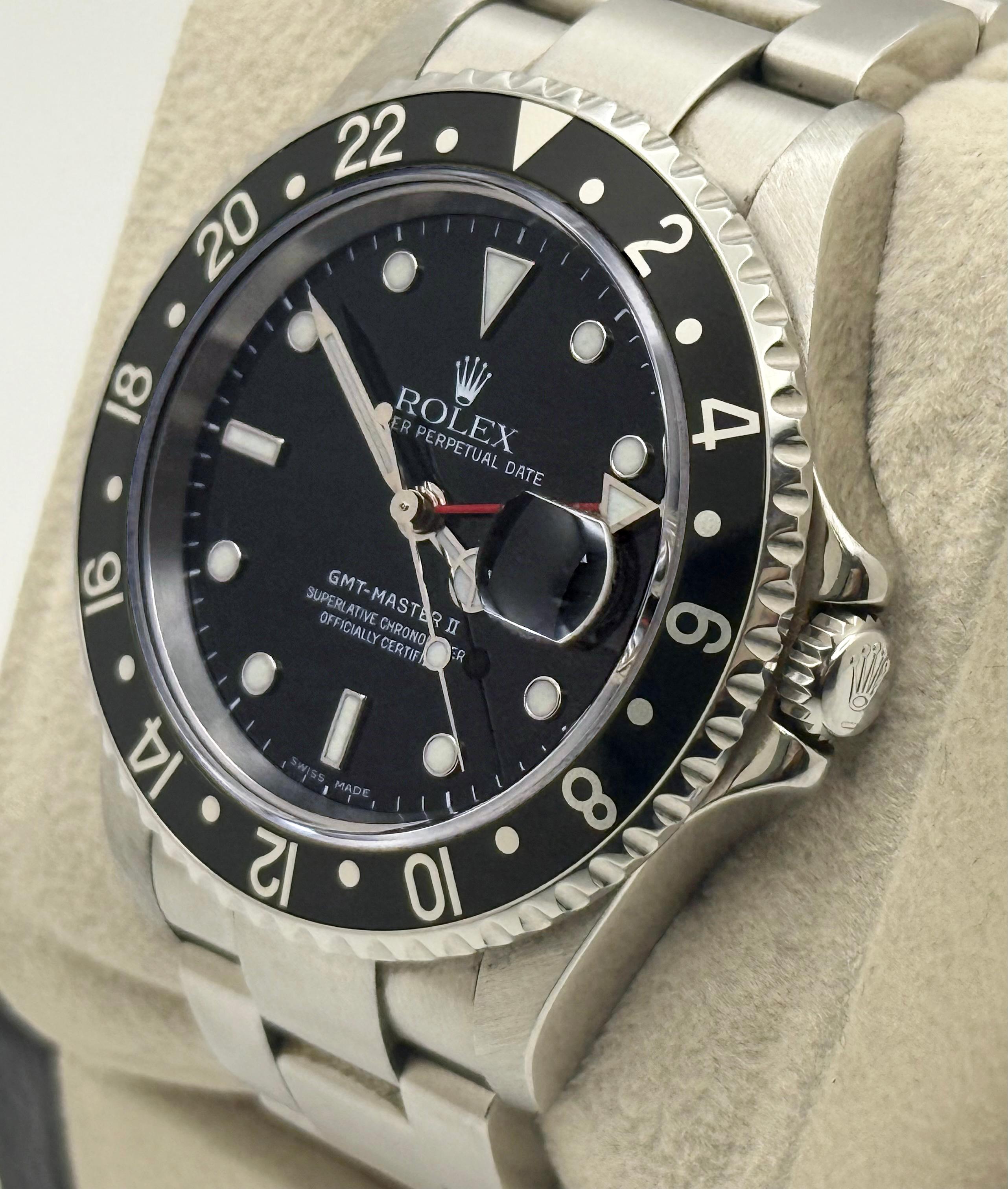 Rolex GMT-Master II 16710 Black Stainless Steel Box Paper 40mm 2006 For Sale 3