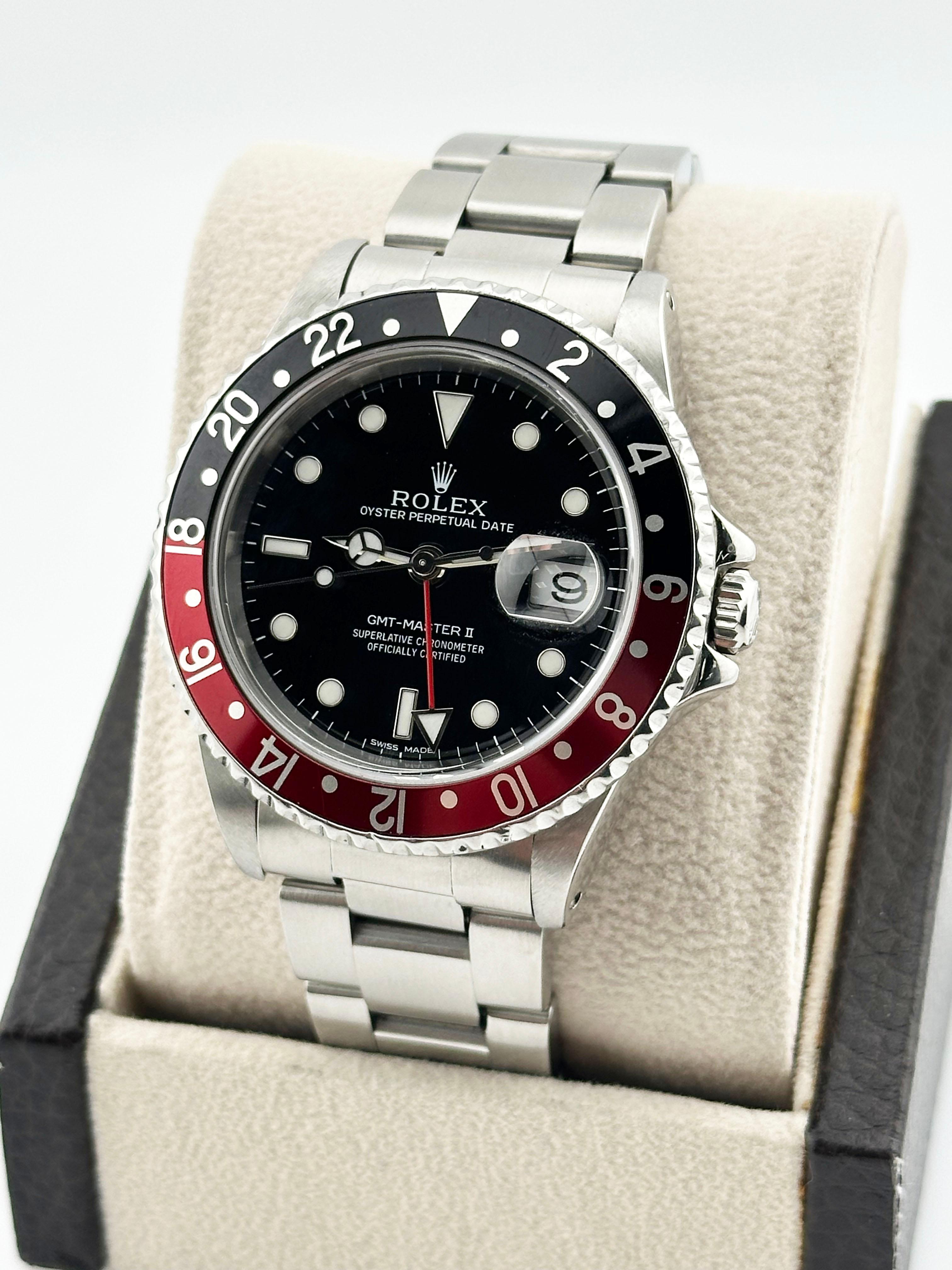 Rolex GMT Master II 16710 Coke Lünette Rot und Schwarz Edelstahl 40mm Herren