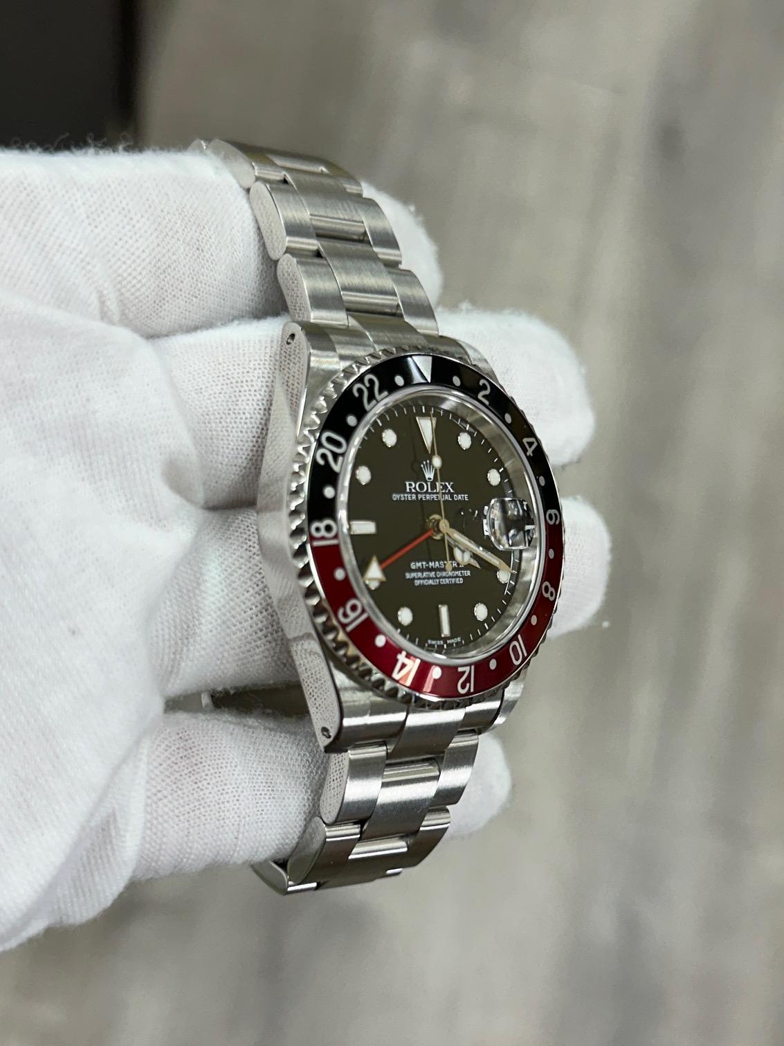 Rolex GMT Master II 16710 Rosso Coca Cola e Nero Scatola d'Acciaio Documenti 2025 Carta di Servizio in vendita 1