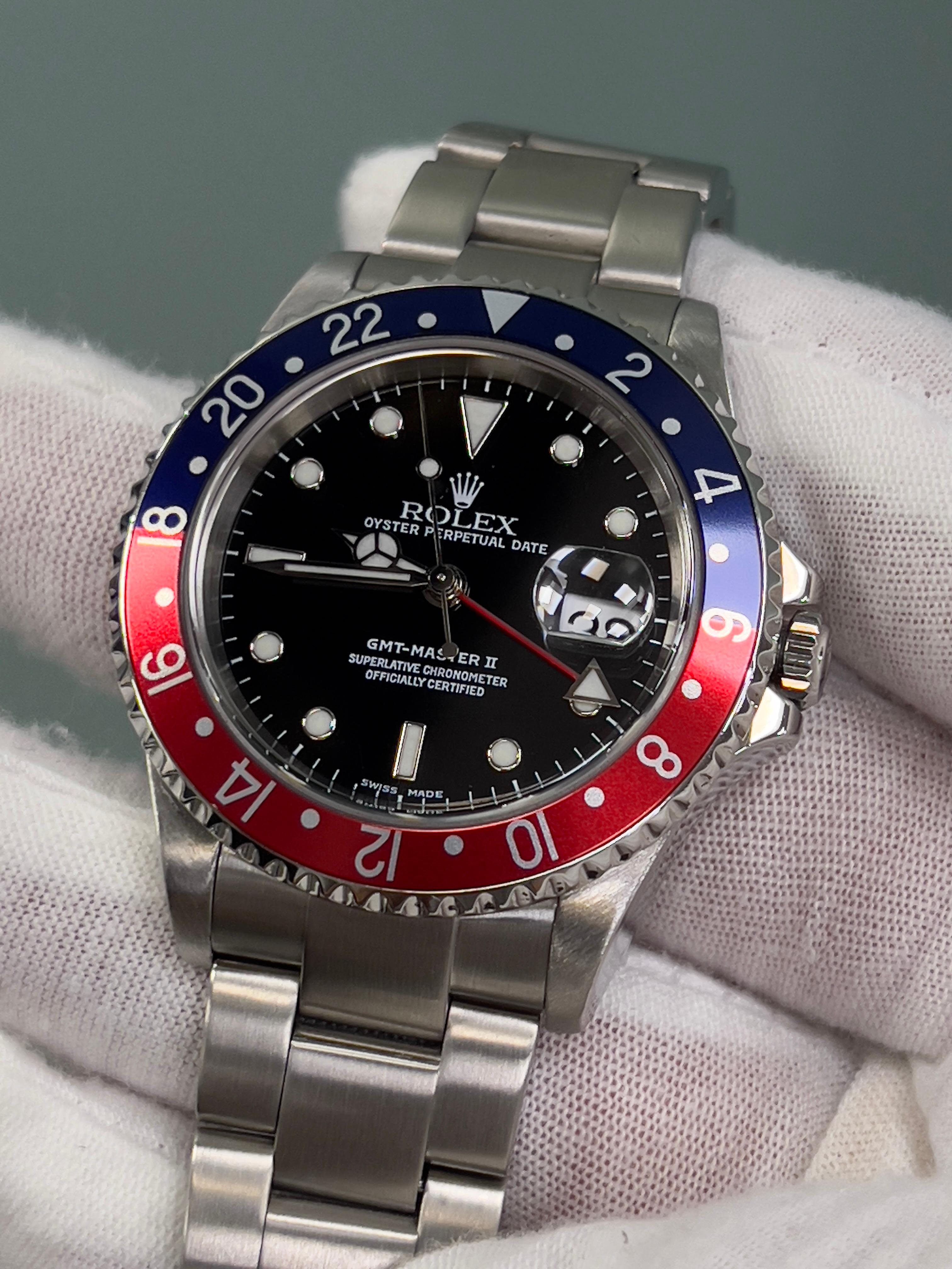 Rolex GMT Master II 16710 Pepsi Red and Blue Bezel Stainless Steel 40mm Box 2002 4