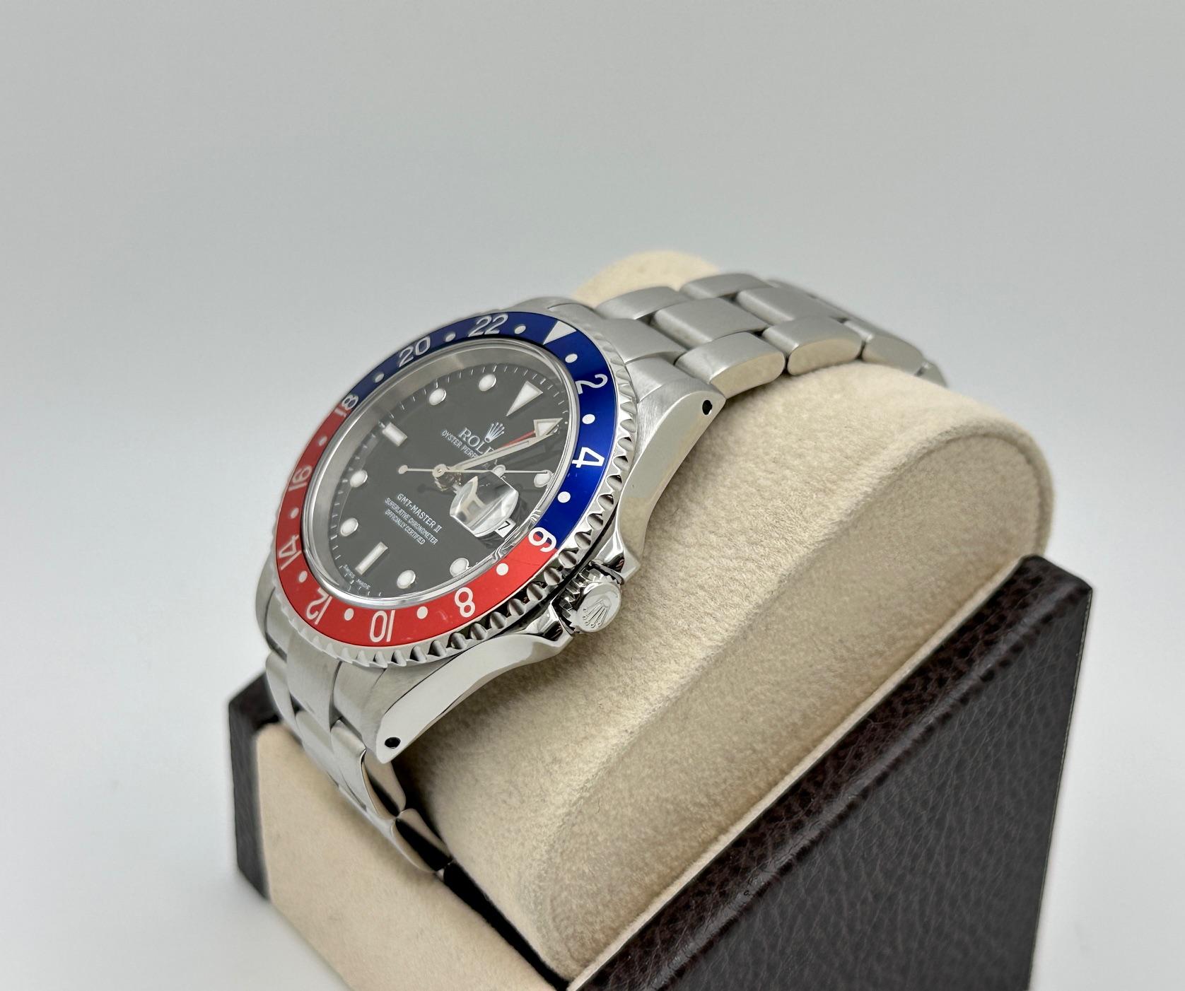 De los hombres Rolex GMT-Master II 16710 Pepsi Rojo Bisel Azul 40mm Acero inoxidable en venta