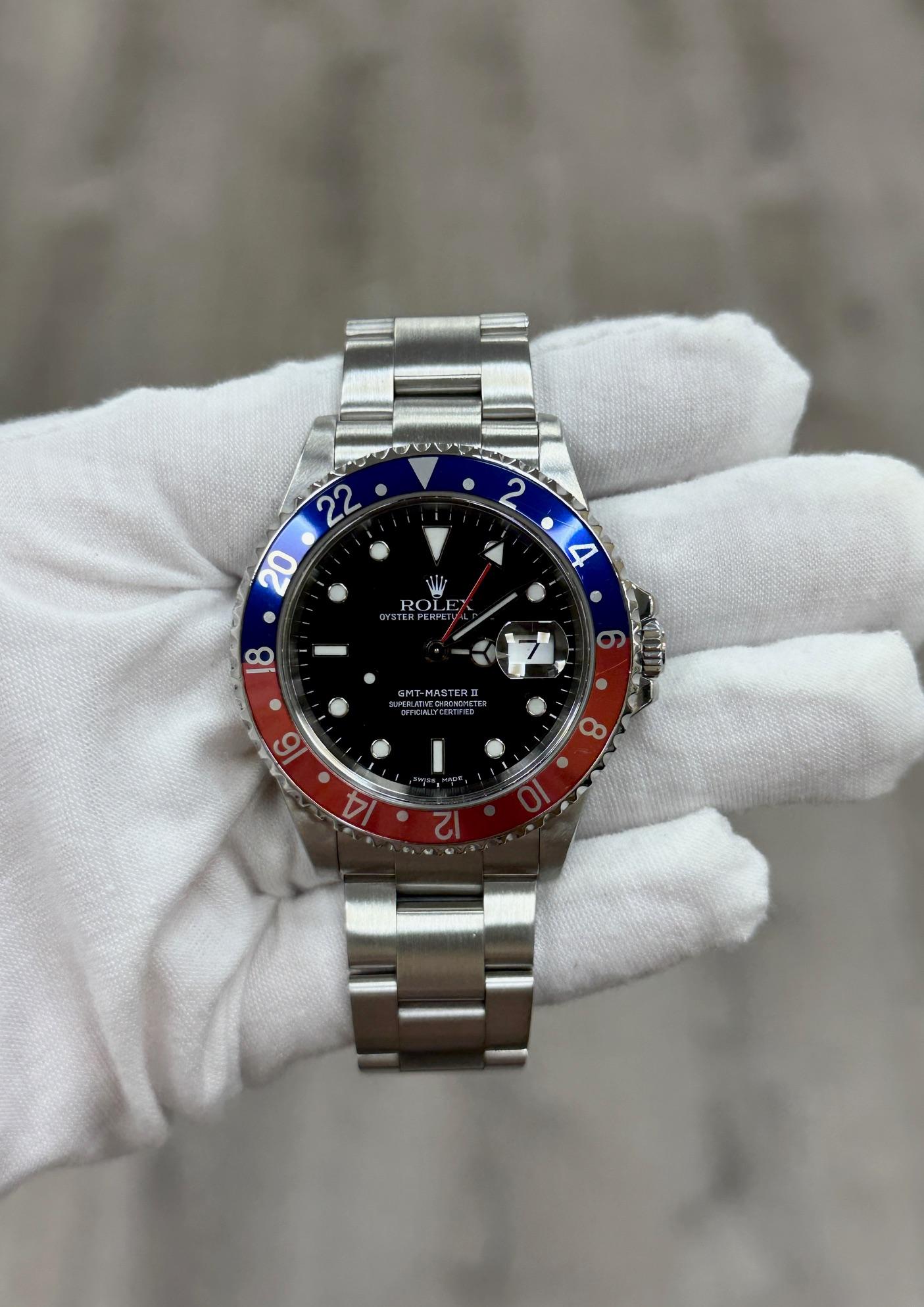 Rolex GMT-Master II 16710 Pepsi Rojo Bisel Azul 40mm Acero inoxidable en venta 3