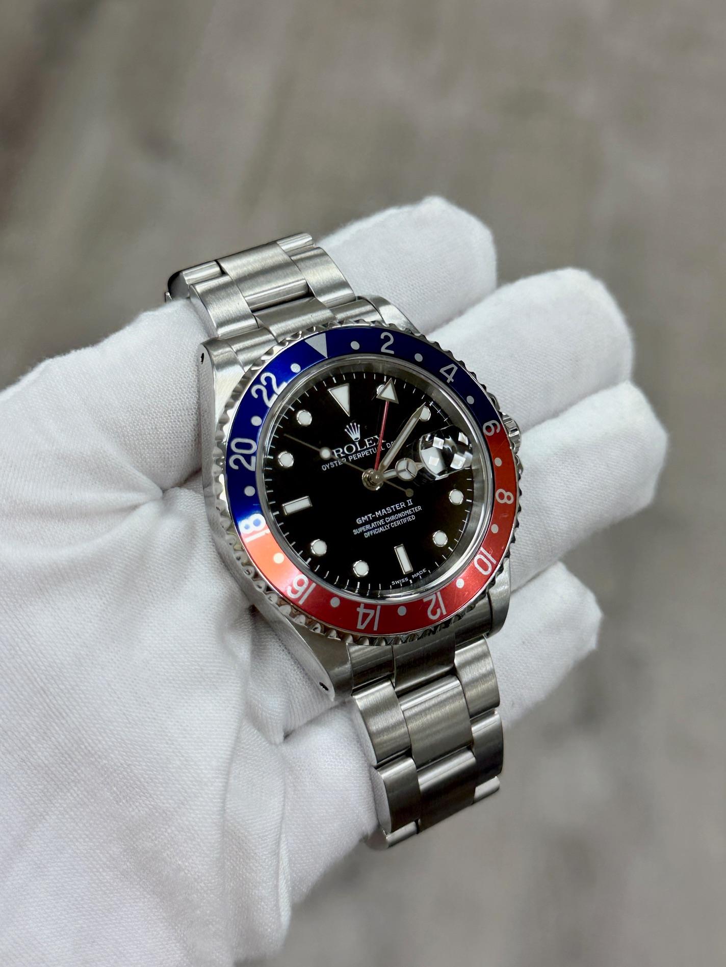 Rolex GMT-Master II 16710 Pepsi Rojo Bisel Azul 40mm Acero inoxidable en venta 4
