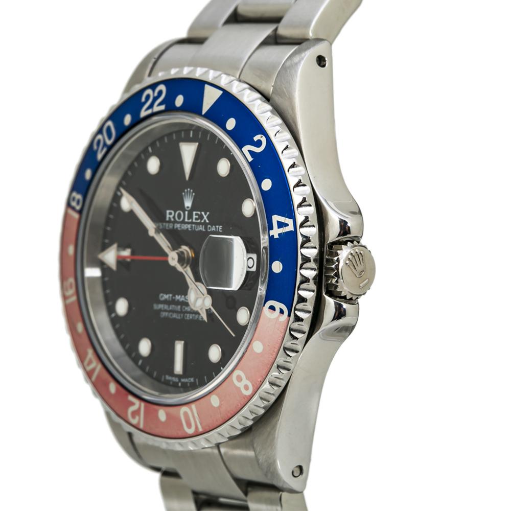 Contemporary Rolex GMT Master II 16710 Pepsi Stainless P Serial Automatic Mens Watch For Sale