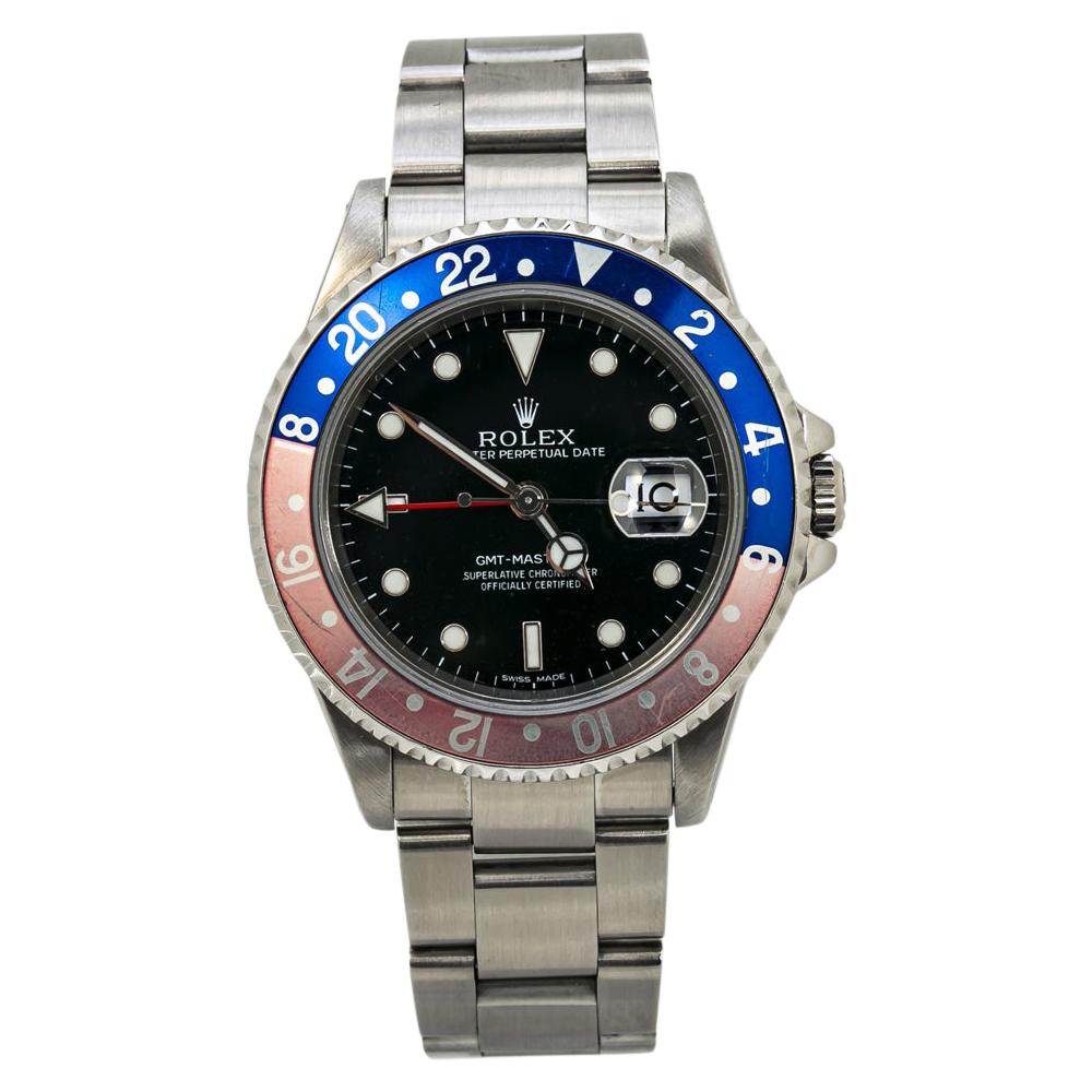 Rolex GMT Master II 16710 Pepsi Stainless P Serial Automatic Mens Watch For Sale