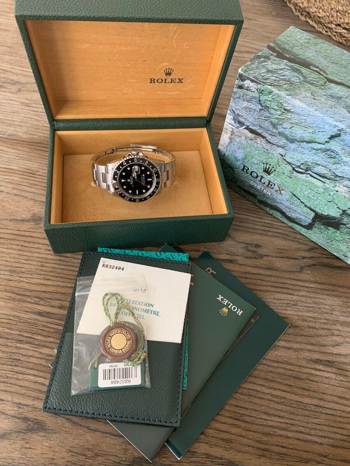Rolex GMT Master II 16710 Watch Stainless Steel Box & Papers



Brand	Rolex
Model	GMT Master II
Dial Black 
Case Material/Size	Stainless Steel/40mm
Bezel	Black
Bracelet	Oyster Bracelet Stainless Steel 
Movement	Automatic
Ref #	16710
Box &