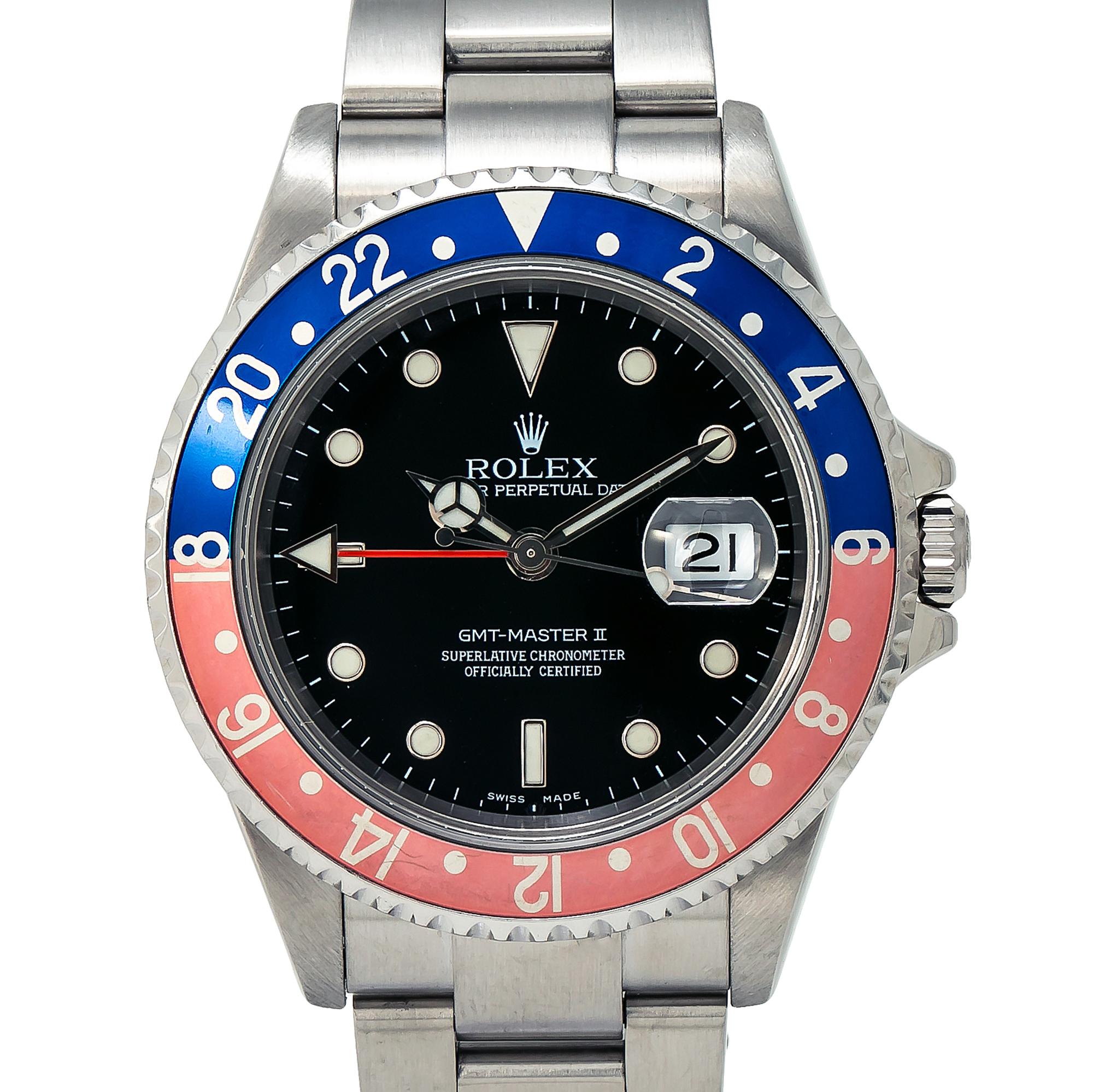 Rolex GMT-Master II 16710T Men's Automatic Watch Stainless Steel Black Dial 40MM