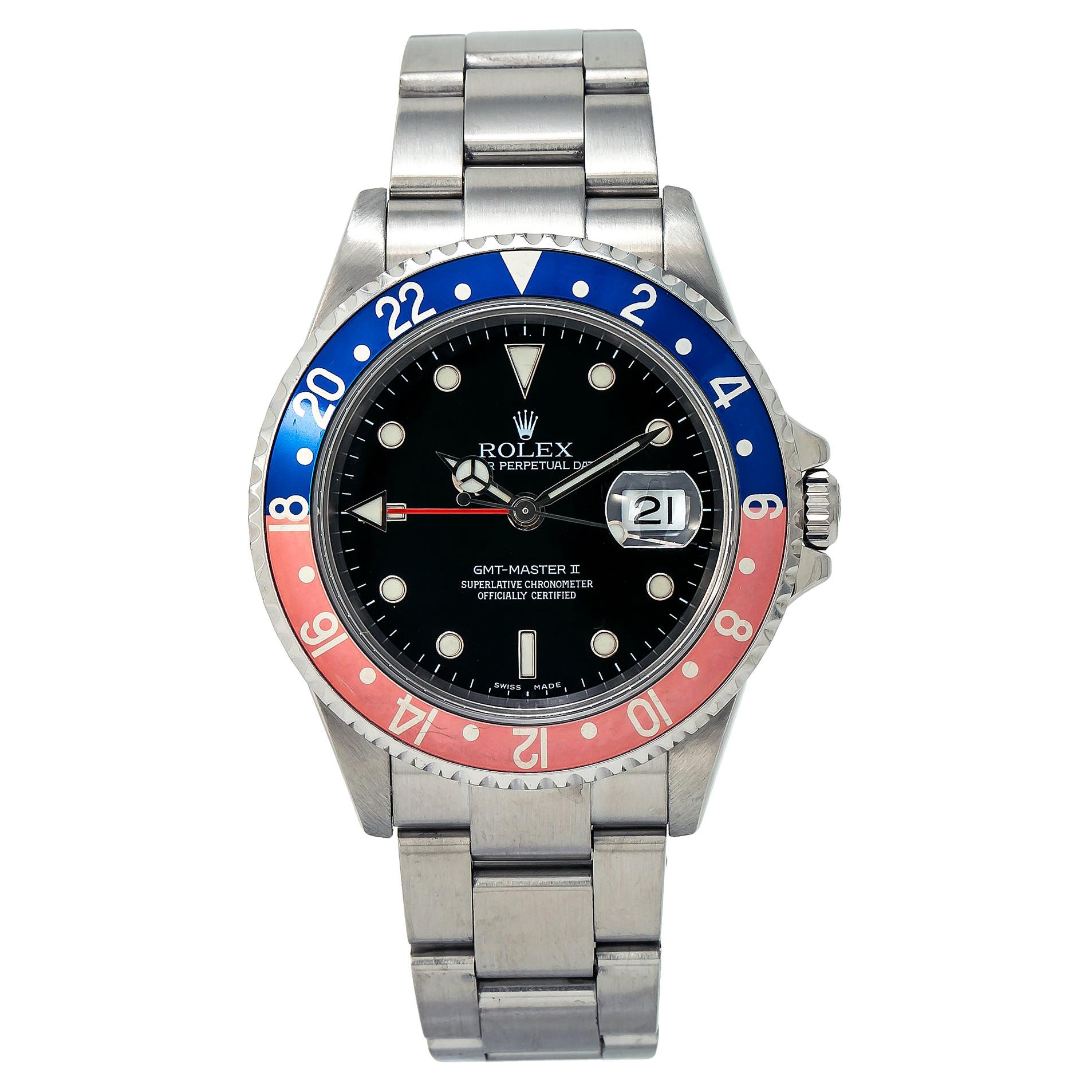 Rolex GMT-Master II 16710T Men's Automatic Watch Stainless Steel Black Dial For Sale