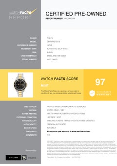 Rolex GMT Master II 16713, Black Dial, Certified and Warranty
