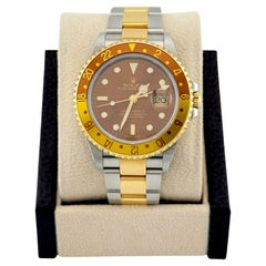 Rolex GMT Master II 16713 Root Beer 18K Yellow Gold Stainless Steel Box Paper
