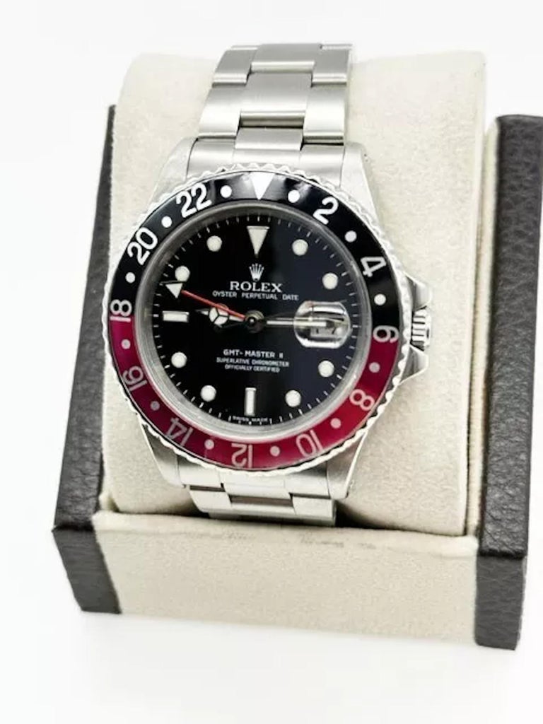 Rolex GMT Master II 16760 Coke Fat Lady 40mm Black and Red Bezel
